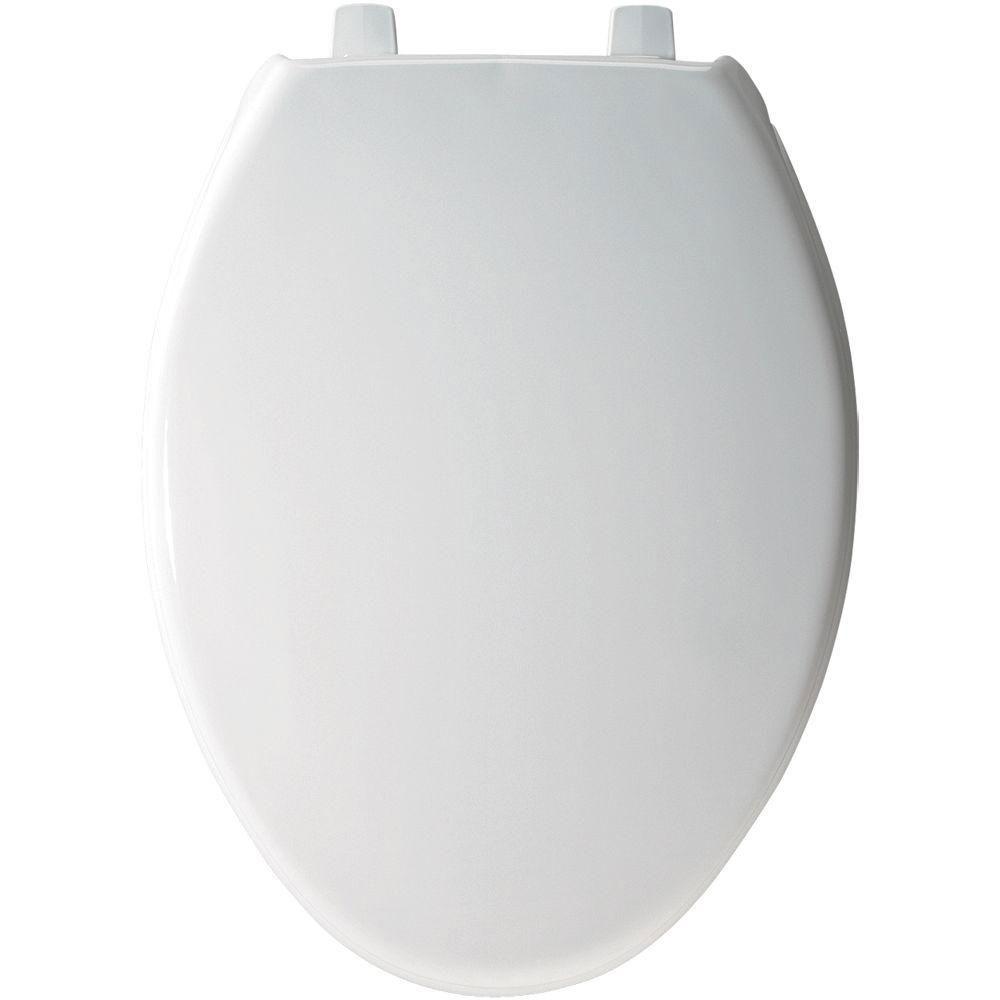 Bemis Elongated Closed Front Toilet Seat in White 529877 - Durable & Comfortable Toilet Seat for Home & Commercial Use - Perfect for Bathroom Renovation & Upgrade