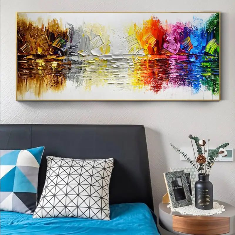 Abstract Painting #AB 004 - Modern Wall Art for Living Room, Bedroom & Office Decor - Handmade Canvas Artwork for Home & Commercial Spaces