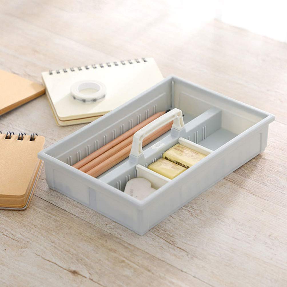 1pc Plastic Storage Box - Pencil Holder & Desk Organizer for Office, Kitchen Utensil Tray, Cutlery Organizer, Stationery Drawer Container - Perfect for Home, Office & School Organization