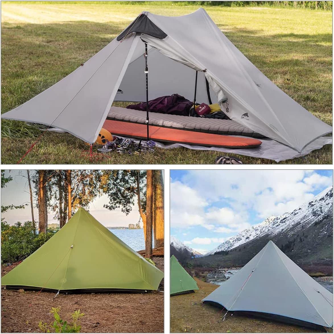 KIKILIVE LanShan Ultralight Backpacking Tent - 1 & 2 Person Lightweight Camping Tent for Hiking, Backpacking & Outdoor Adventures - Perfect for Solo Travelers & Couples