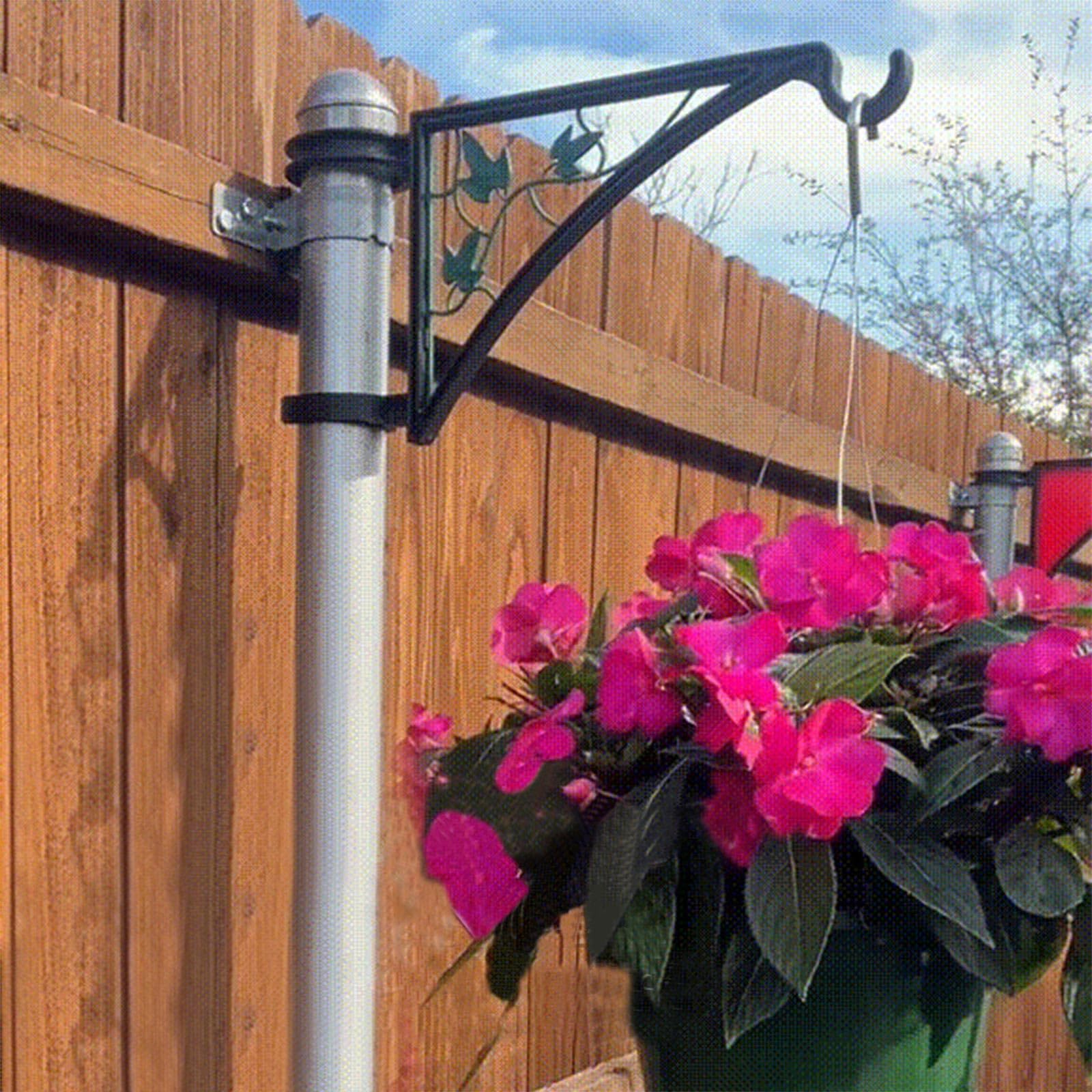 Decorative Wall Hook & Fence Post Hanger - Heavy Duty Plant Bracket for Hanging Bird Feeders, Wind Chimes, Flower Pots - Perfect for Indoor & Outdoor Garden Decor