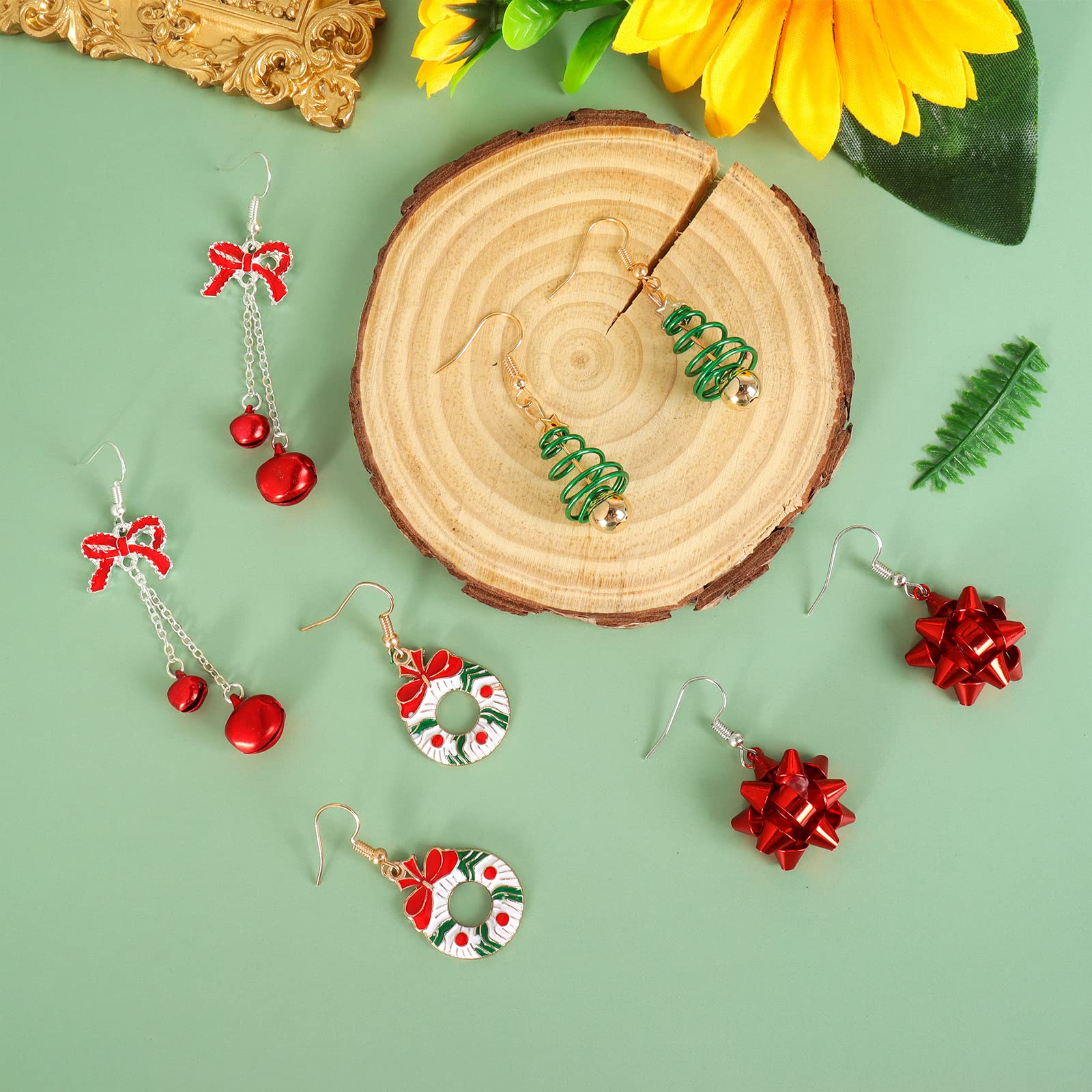 Festive Christmas Earrings for Women - Elegant Dangle Earrings with Tree, Jingle Bell, Reindeer & Snowflake Designs - Perfect Stocking Stuffers & Holiday Gifts for Her - Ideal for Christmas Parties, Office Celebrations & Family Gatherings