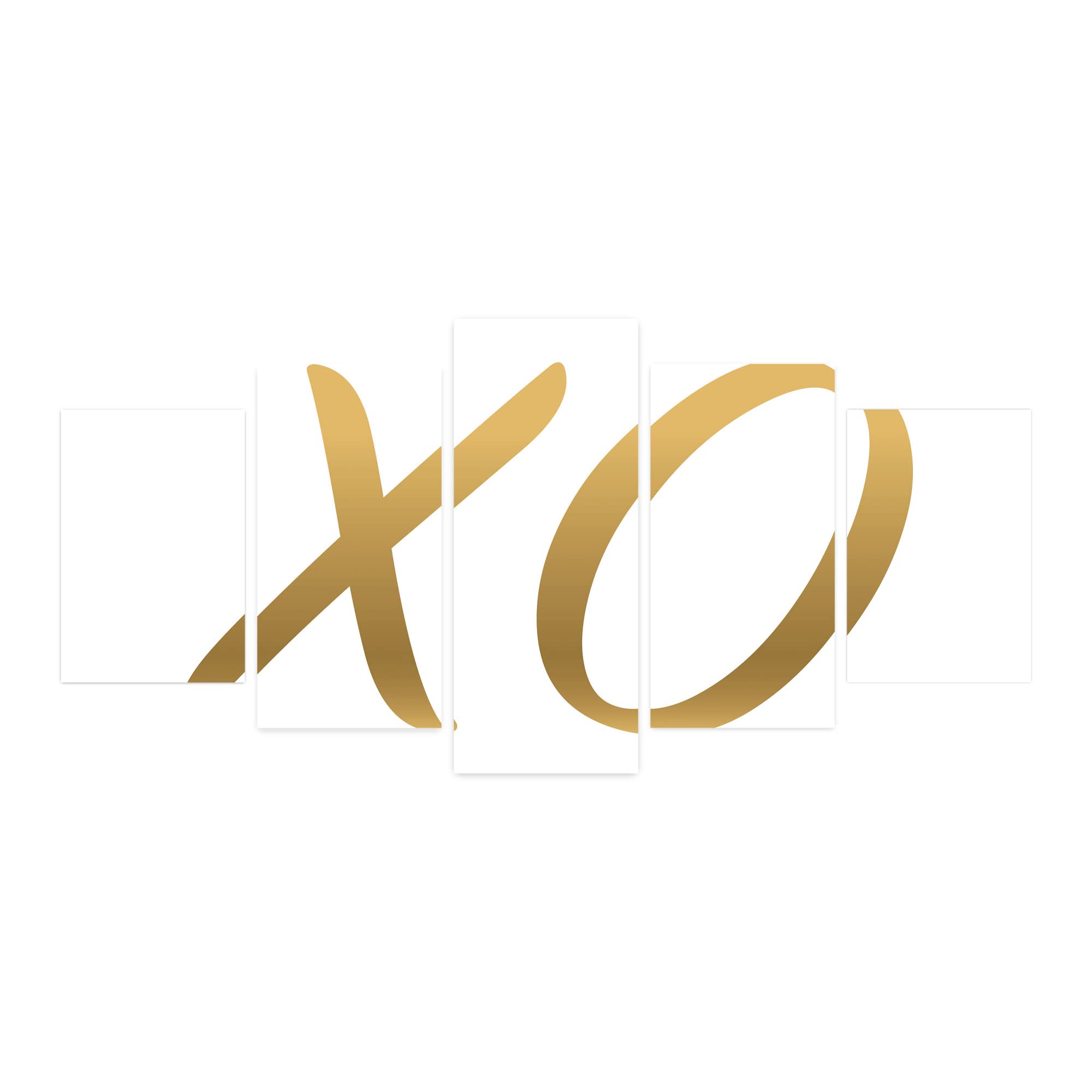 Ambesonne Xo 5-Panel Acrylic Glass Wall Art Decor - Love, Affection, Joy & Friendship Sign Letters Design - Modern Home Decor for Living Room, Bedroom, Dorm - 60