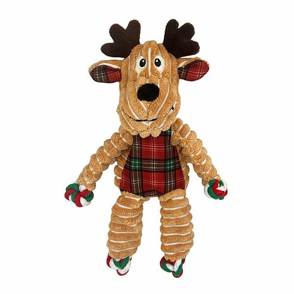 KONG Holiday Floppy Knots Reindeer Dog Toy for Small & Medium Breeds - Durable Chew Toy for Puppies & Adult Dogs, Perfect for Christmas Gifts & Playtime Fun