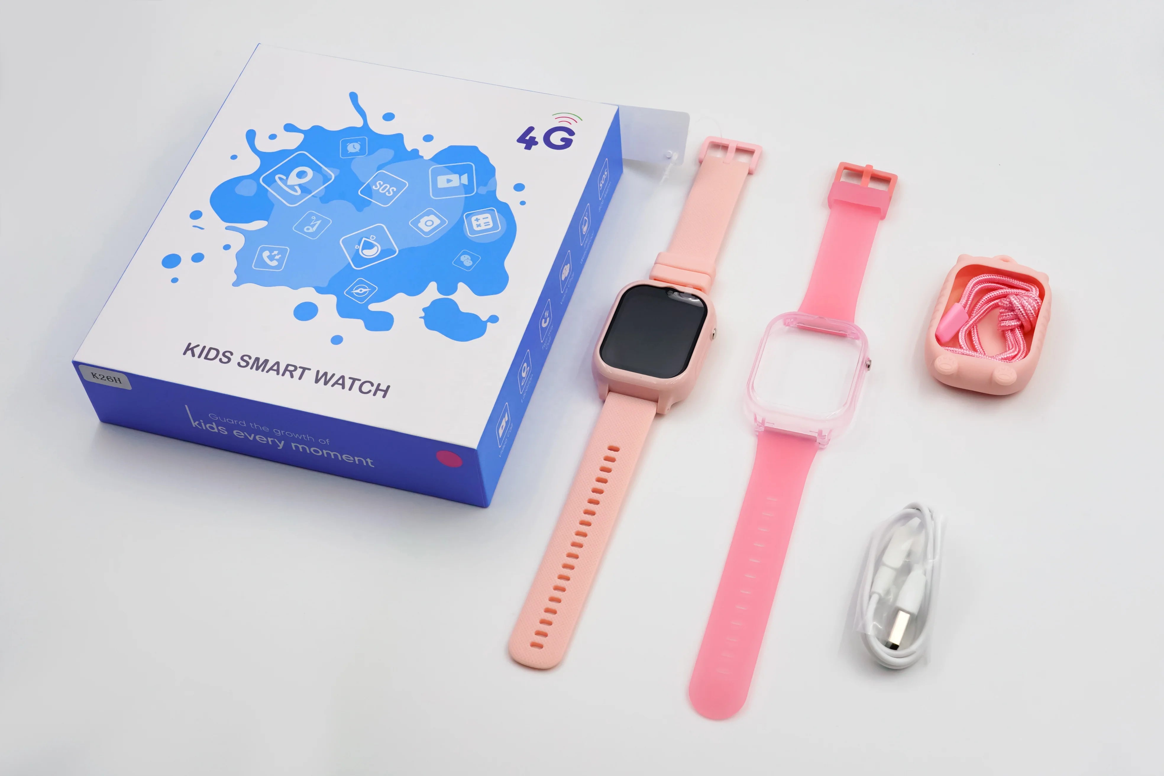 **K26 2024 Newest 4G GPS Smart Watch for Kids - Waterproof Tracker with SOS Call & Real-Time Location - Perfect for School, Outdoor Play & Safety Monitoring**