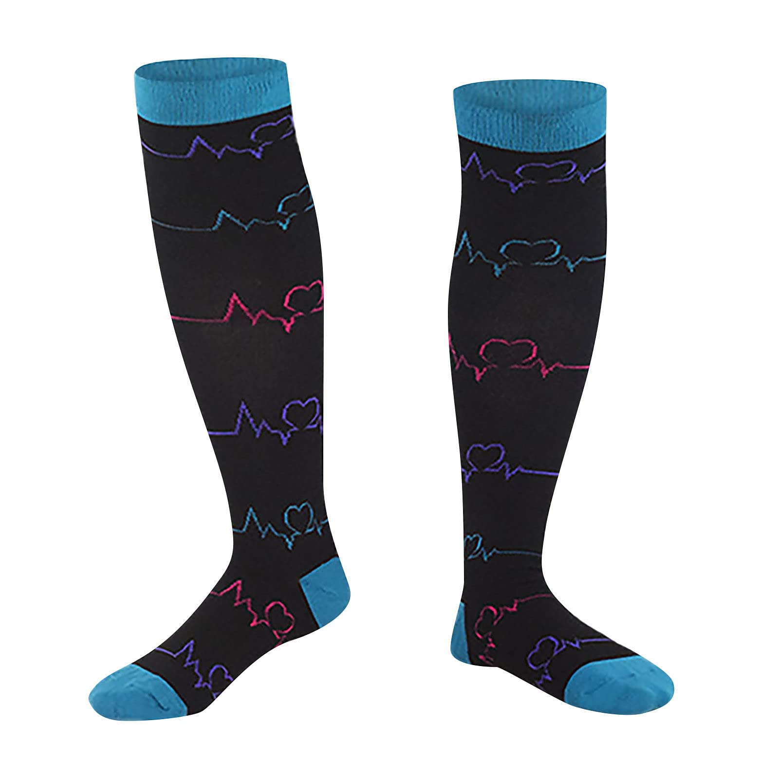 Black No Show Socks for Men & Women - Compression Athletic Socks for Running, Hiking, Cycling & Sports - Breathable Elastic Calf Socks for Workout & Outdoor Activities