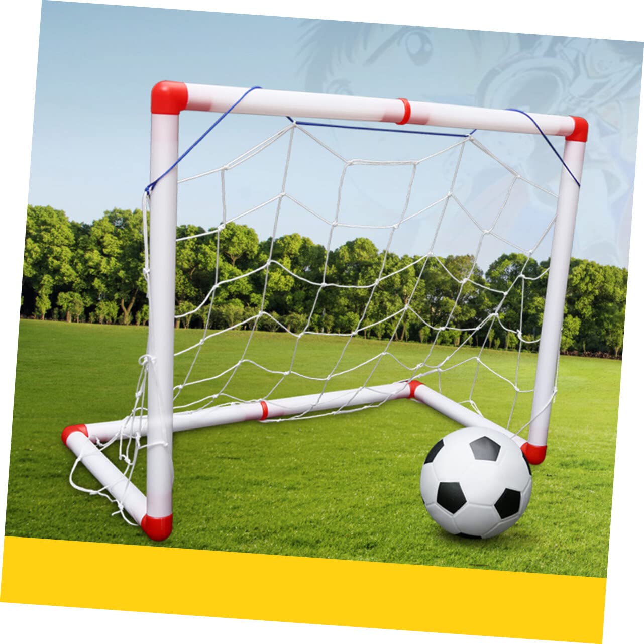 Alasum Mini Soccer Ball - Indoor & Outdoor Football Toy for Kids, Small White Soccer Goal Set with Mini Ball - Perfect for Playtime, Training, and Desktop Fun