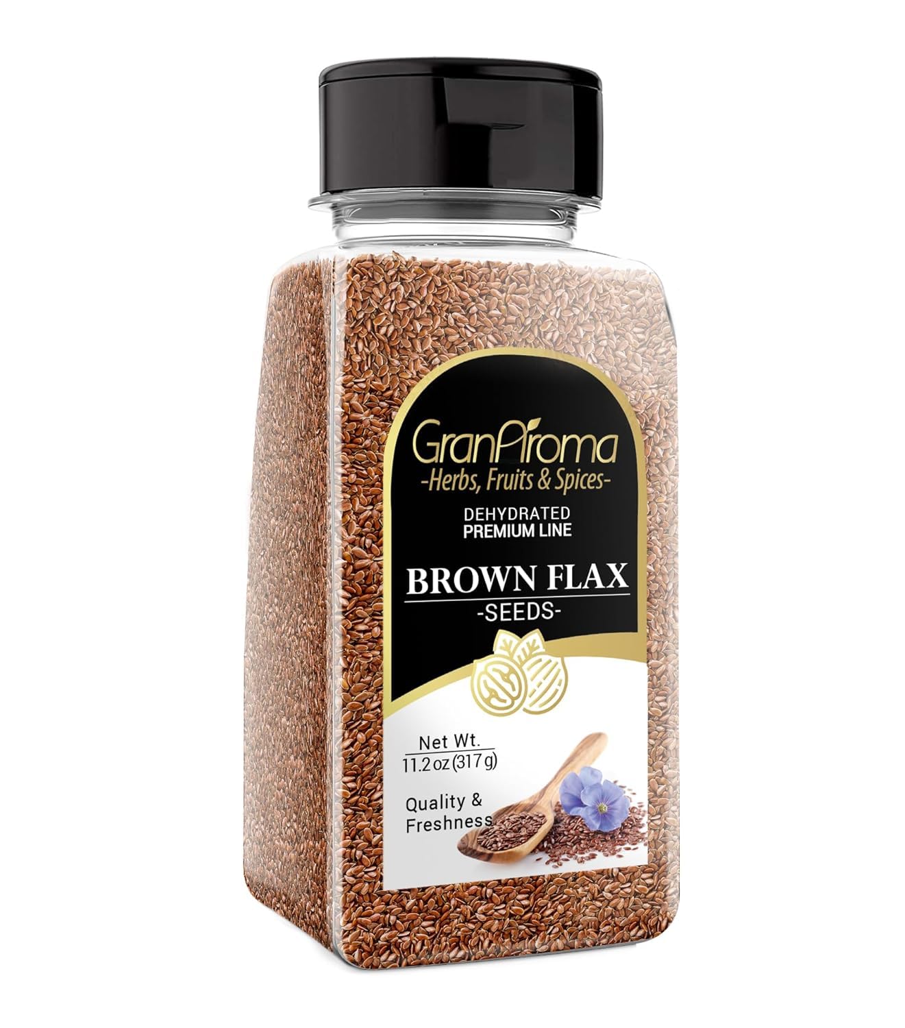 Organic Brown Flax Seeds for Baking & Cooking - 11.2oz | Egg Substitute, High Fiber Superfood | Perfect for Smoothies, Yogurt & Healthy Recipes