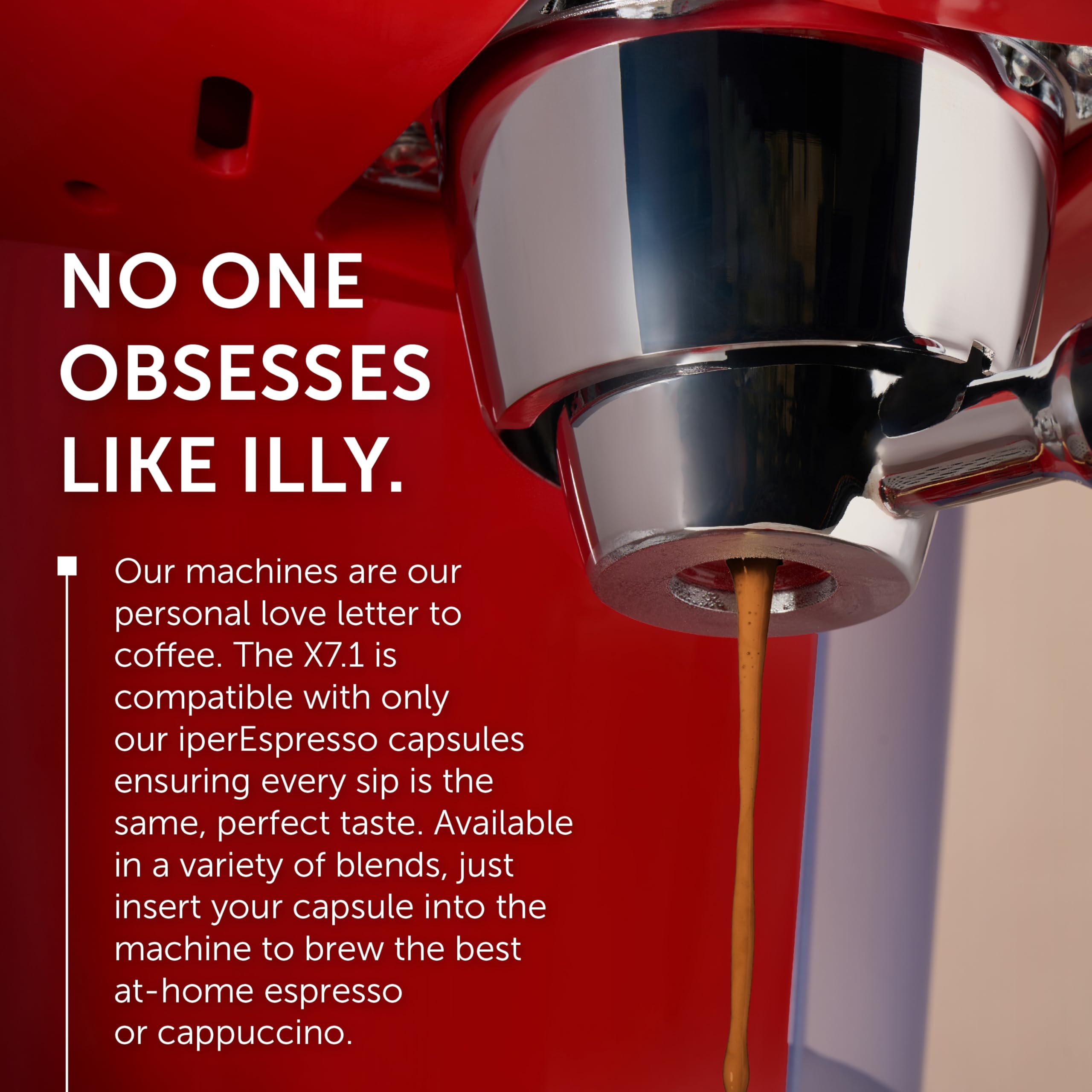 Illy X7.1 Espresso Single-Serve Machine - Barista Quality Coffee Maker for iperEspresso Capsules with Milk Frother Steam Wand (Red) | Perfect for Home, Office & Small Cafes