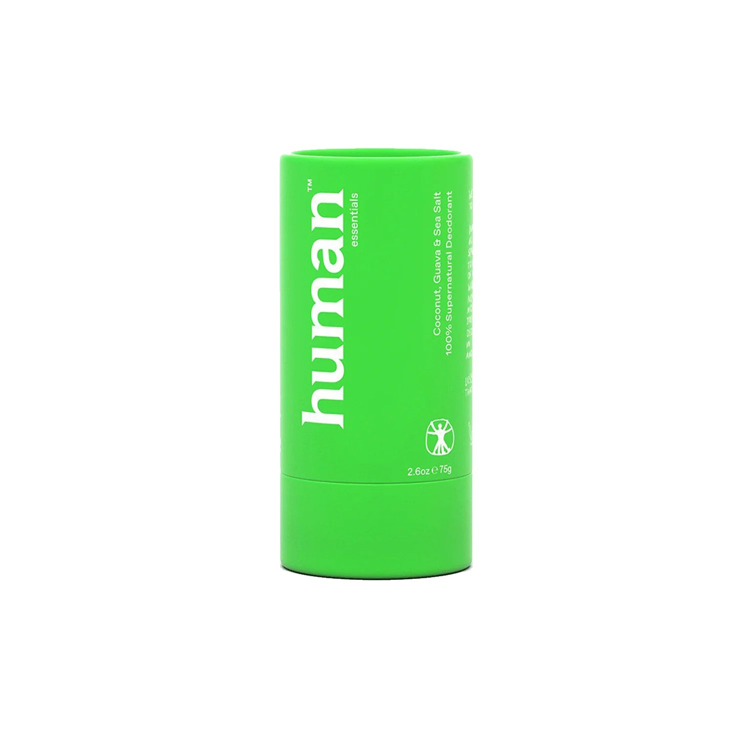 Organic Coconut, Guava & Sea Salt Deodorant Stick by Human Essentials - Natural, Aluminum-Free & Long-Lasting for Women & Men - Perfect for Gym, Travel & Daily Freshness