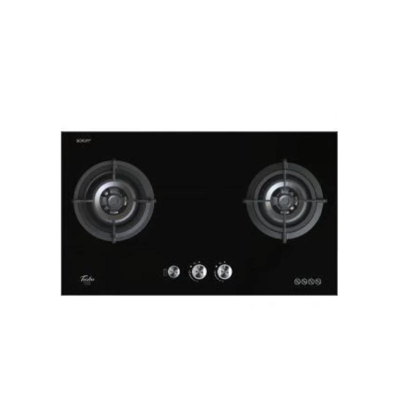 Europace ECH9128A 90cm Premium T Chimney Hood & EBH6281S 2-Burner 80cm Slim Gas Cooker Hob with Schott Glass - Modern Kitchen Ventilation & Cooking Solution for Small Spaces