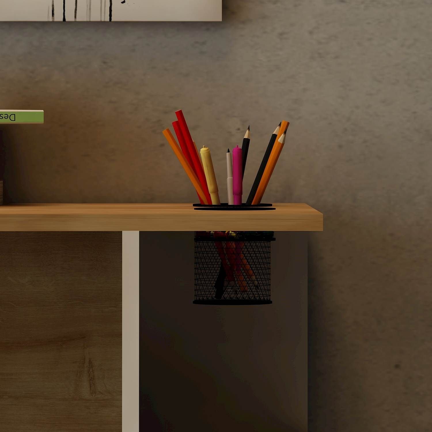 BTS Wooden Desk with Shelves - 35.4