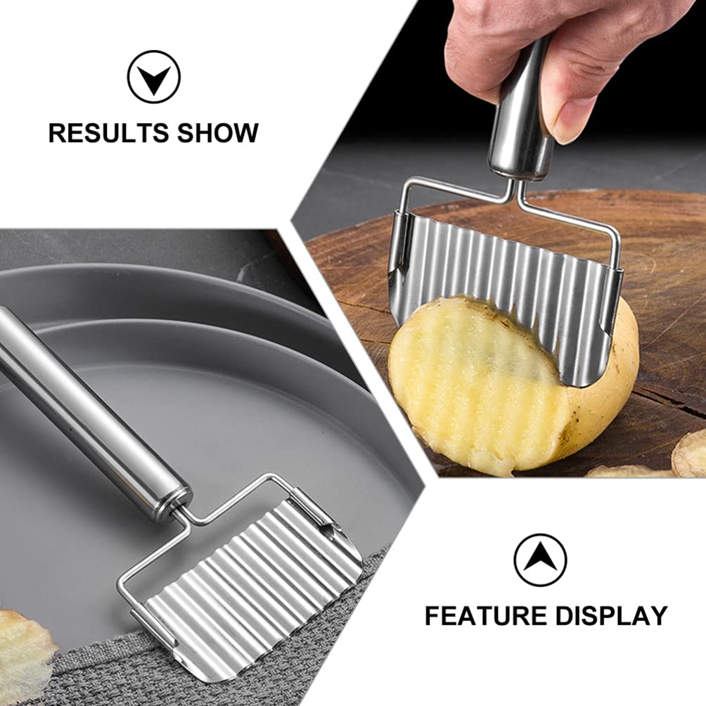 DOITOOL 3-Piece Stainless Steel Soap & Vegetable Cutter Set - Potato, Cucumber, French Fry Crinkle Cutter with Ergonomic Handle for Kitchen, Soap Making & Food Prep