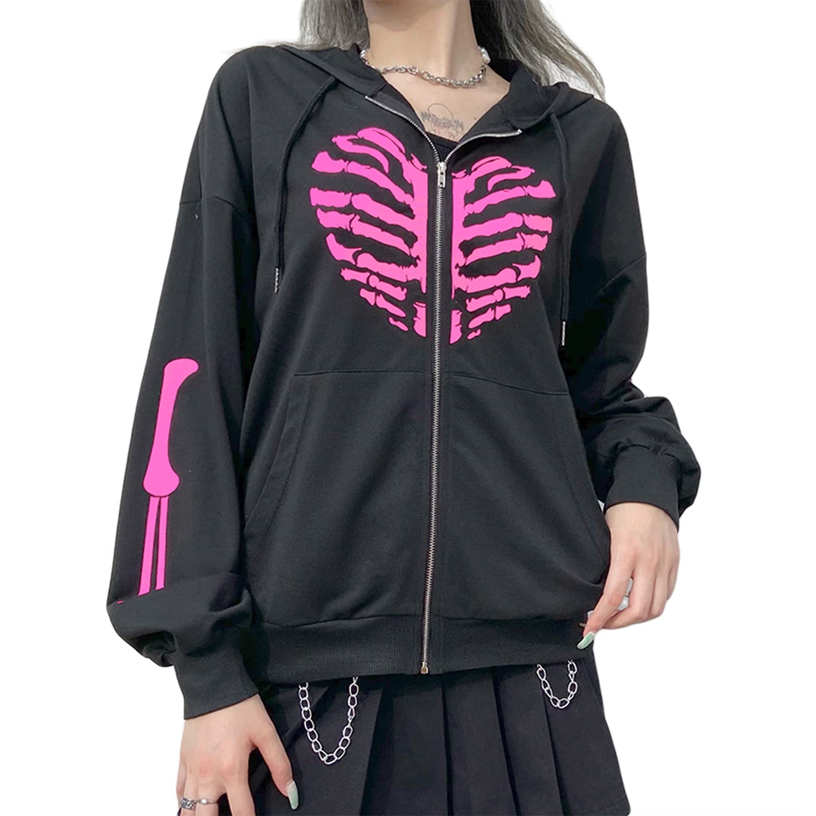 Y2K Vintage Butterfly Rhinestone Graphic Zip Up Hoodie for Women - Oversized Long Sleeve Aesthetic Sweatshirt (Black, Small) | Perfect for Casual Wear, Street Style & Retro Fashion Outfits