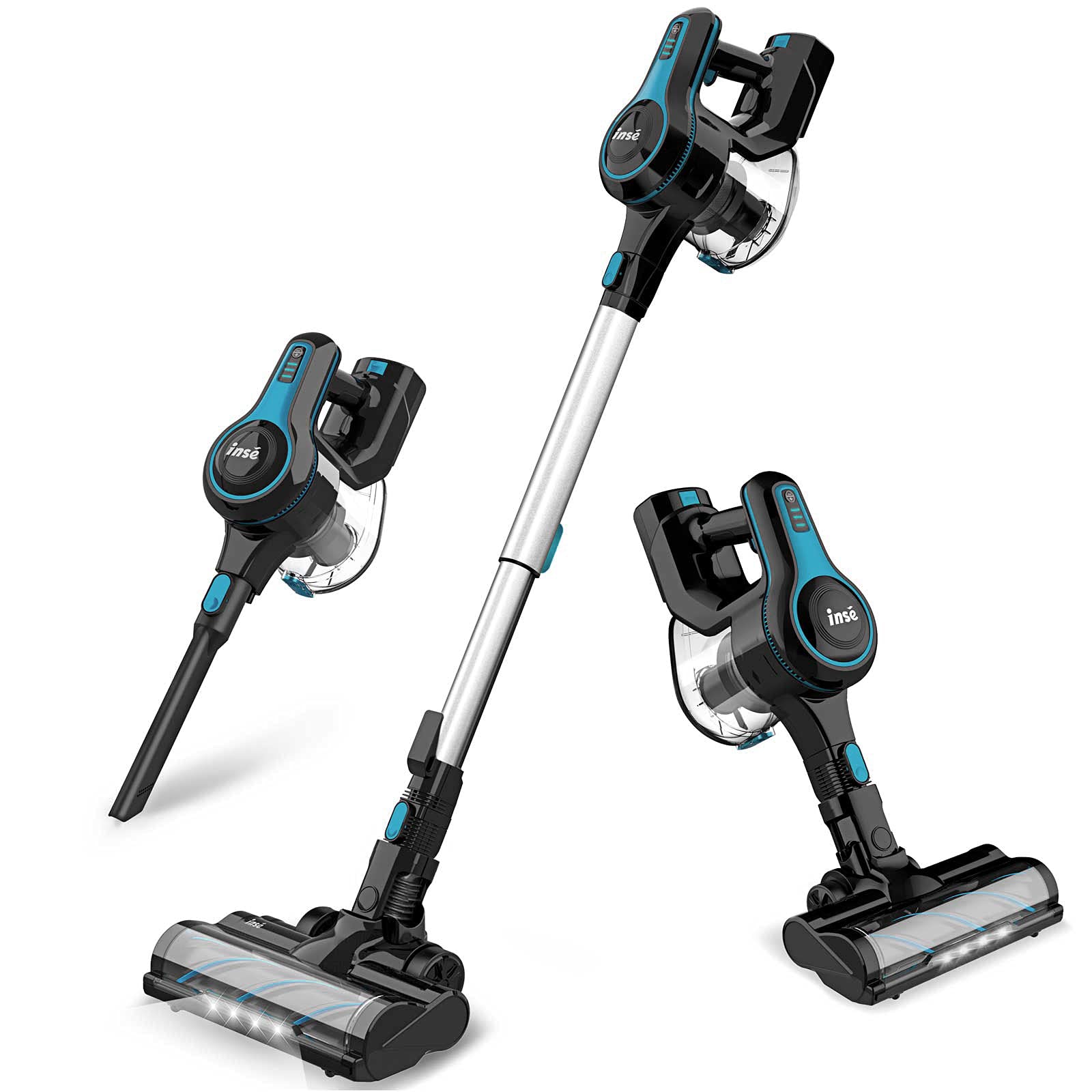INSE N5 Lightweight Cordless Vacuum Cleaner - Powerful Suction, Blue - Perfect for Home, Car, and Pet Hair Cleaning