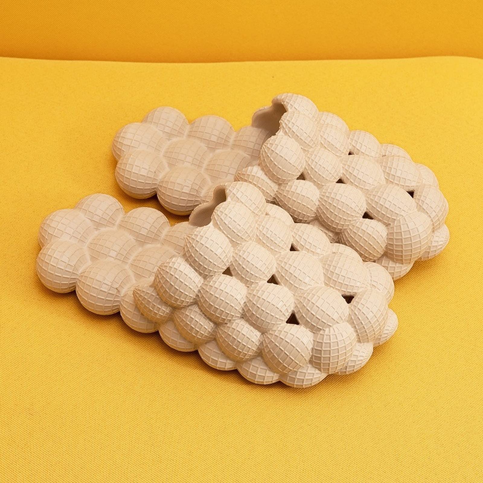 Comfortable Slides Slippers for Women & Men - Funny Massage House Slippers with Cloud Cushion Thick Sole - Non-Slip Reflexology Sandals for Stress Relief - Shower & Bedroom Spa Slippers (Size 39-40) - Perfect for Relaxation at Home, Spa Days & Post-Shower Comfort [Free 10 Random Shoe Buckles Included]