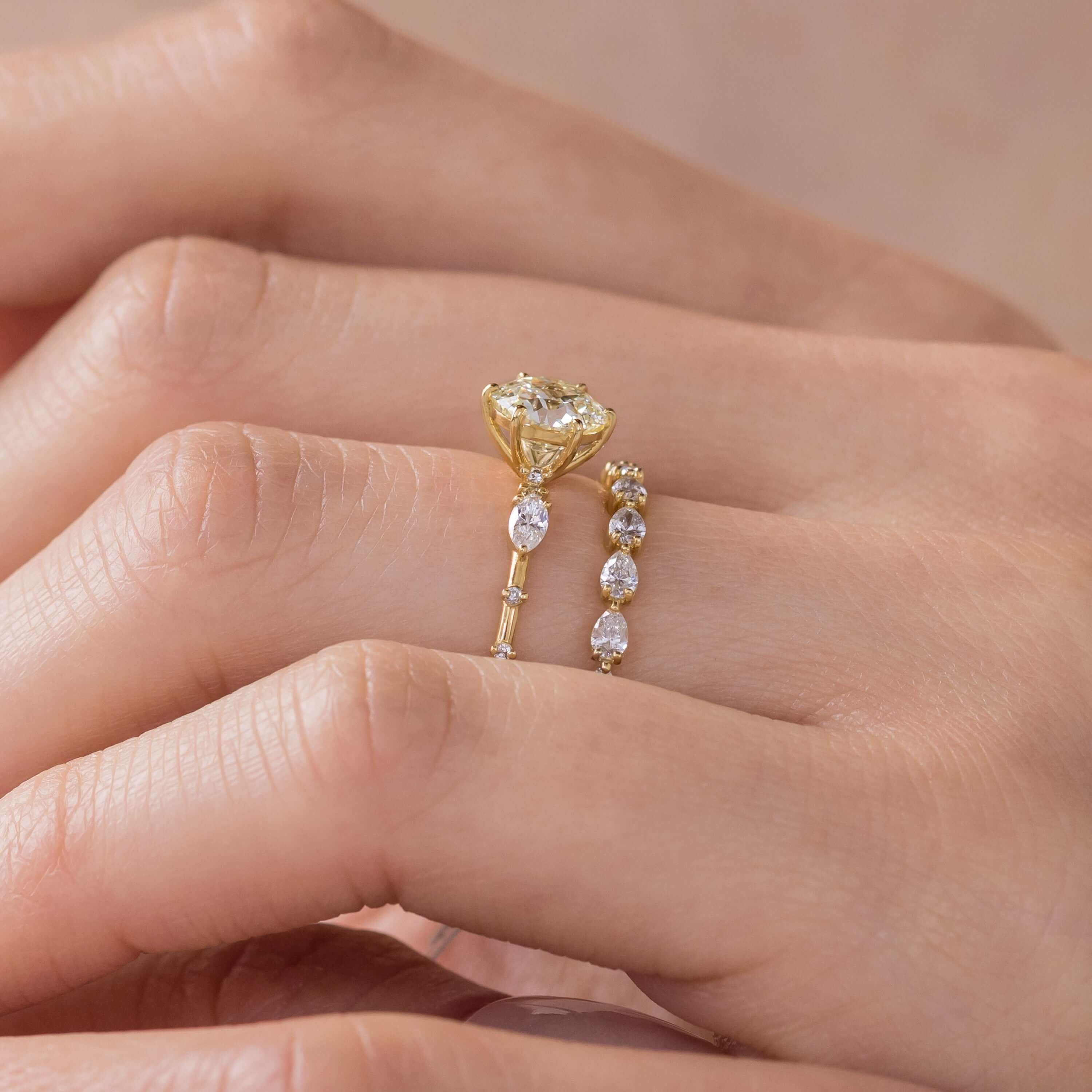 1.17ct Antique Round Cut Natural Champagne Diamond Canvas Ring - Vintage Engagement, Wedding, Anniversary Jewelry Gift for Women
