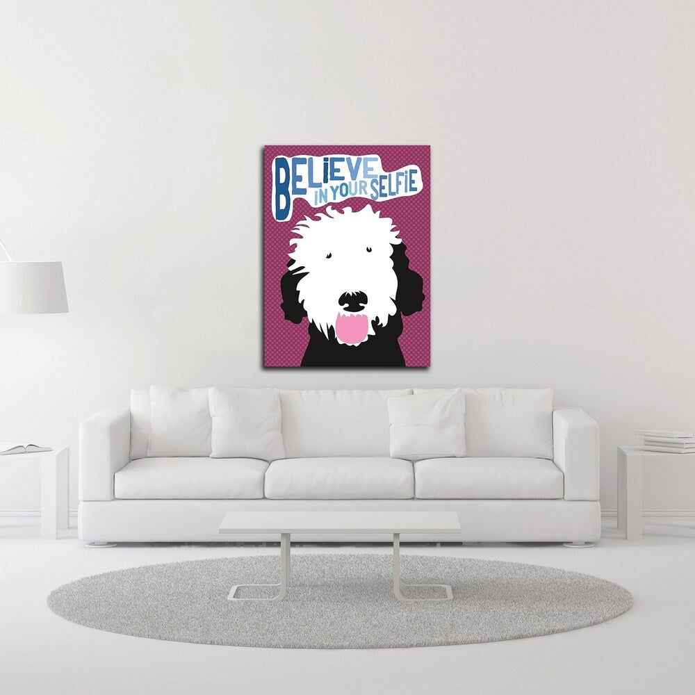 Believe in Your Selfie by Ginger Oliphant - Inspirational Canvas Wall Art Print, Ready to Hang - Perfect for Home Decor, Office Motivation & Gift Ideas
