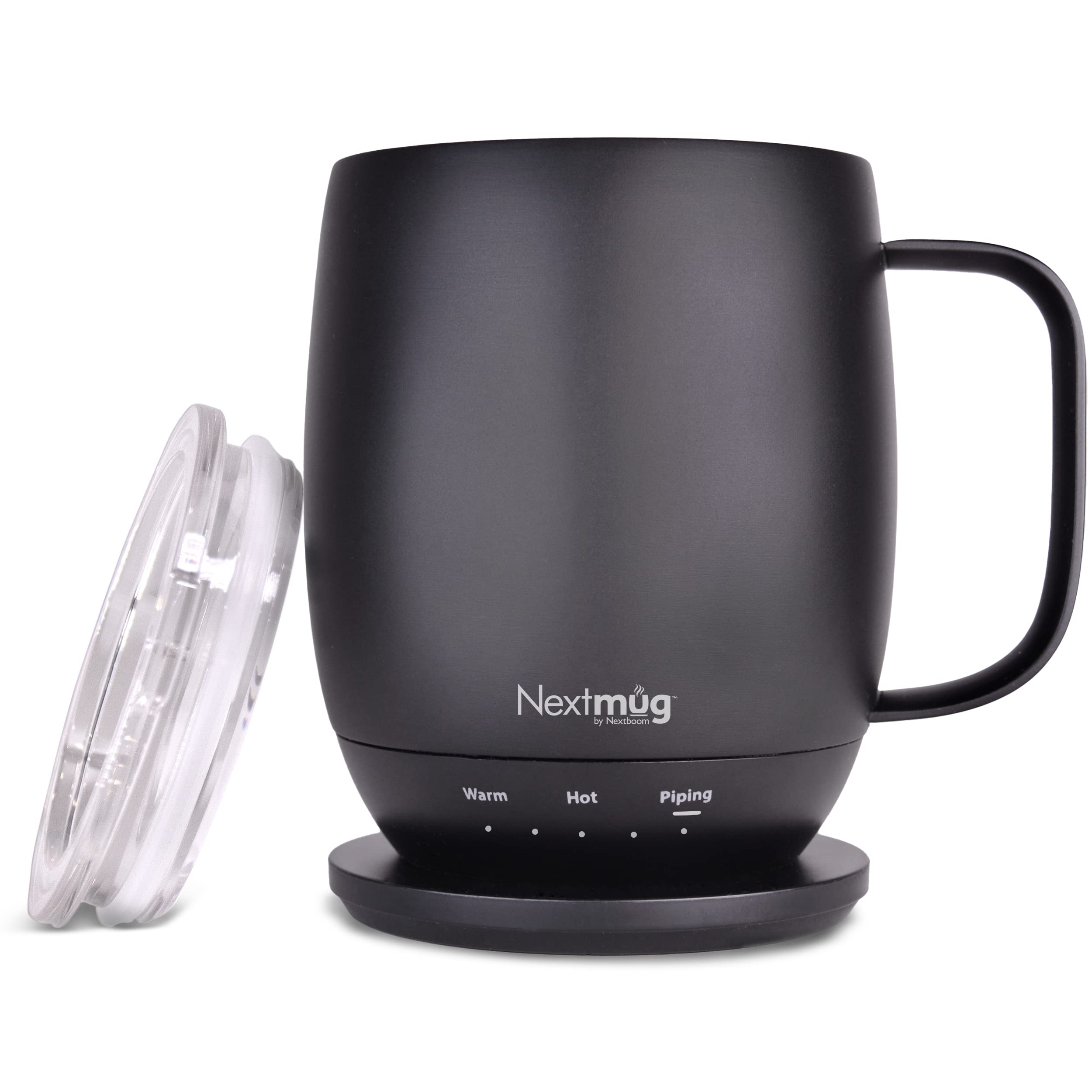 Nextmug - Smart Temperature-Controlled Self-Heating Coffee Mug (14oz) - Perfect for Office, Travel & Home Use - Keeps Beverages Hot for Hours - Black