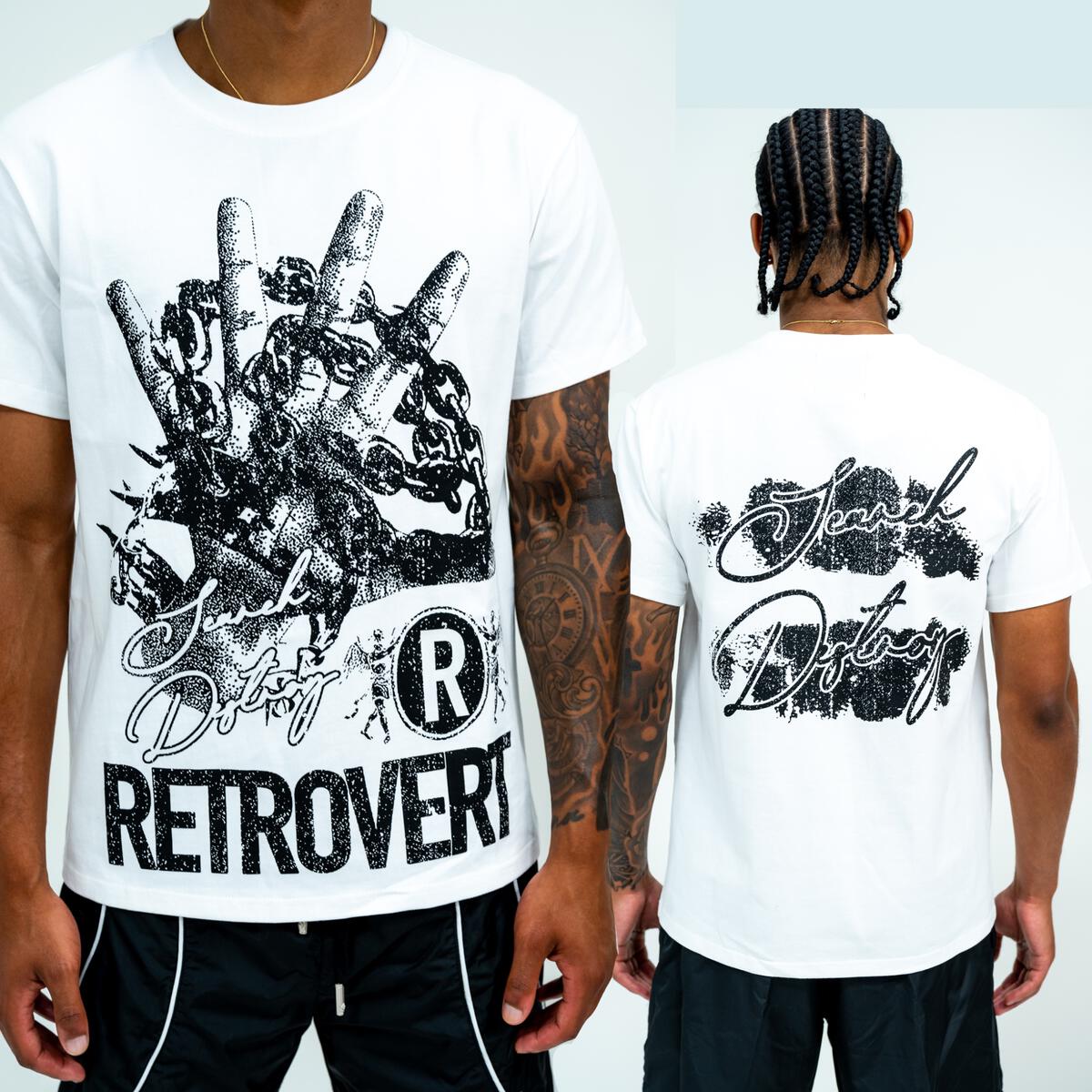 Vintage Retrovert Search & Destroy Graphic T-Shirt - Cool Retro Style Tee for Men & Women - Perfect for Concerts, Gaming & Streetwear Fashion