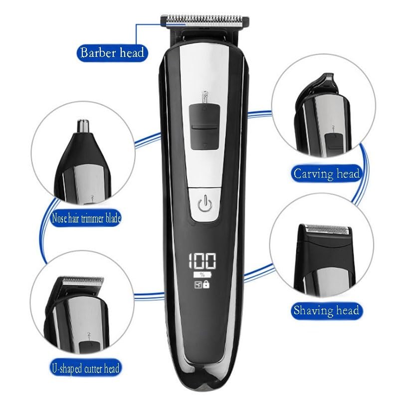 DESIAR Professional Hair Clippers & Beard Trimmer Kit for Men - Electric Shaver with LCD Display, Nose Ear Eyebrow & Body Groomer - Perfect for Home Barbering, Travel & Personal Grooming