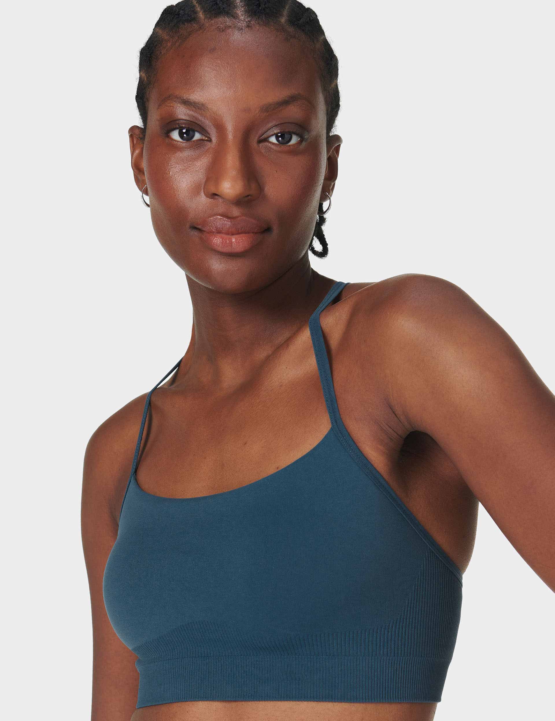 Spirit Restored Yoga Bra - Breathable & Supportive Sports Bra in Subdued Blue | Perfect for Yoga, Pilates & Gym Workouts
