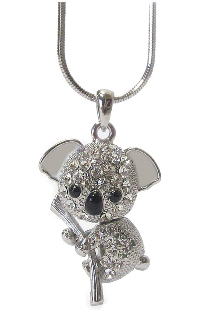 Elegant Clear Crystal Koala Bear Pendant Necklace for Women - Stylish Animal Jewelry Gift for Casual Wear, Date Night & Everyday Fashion Accessories