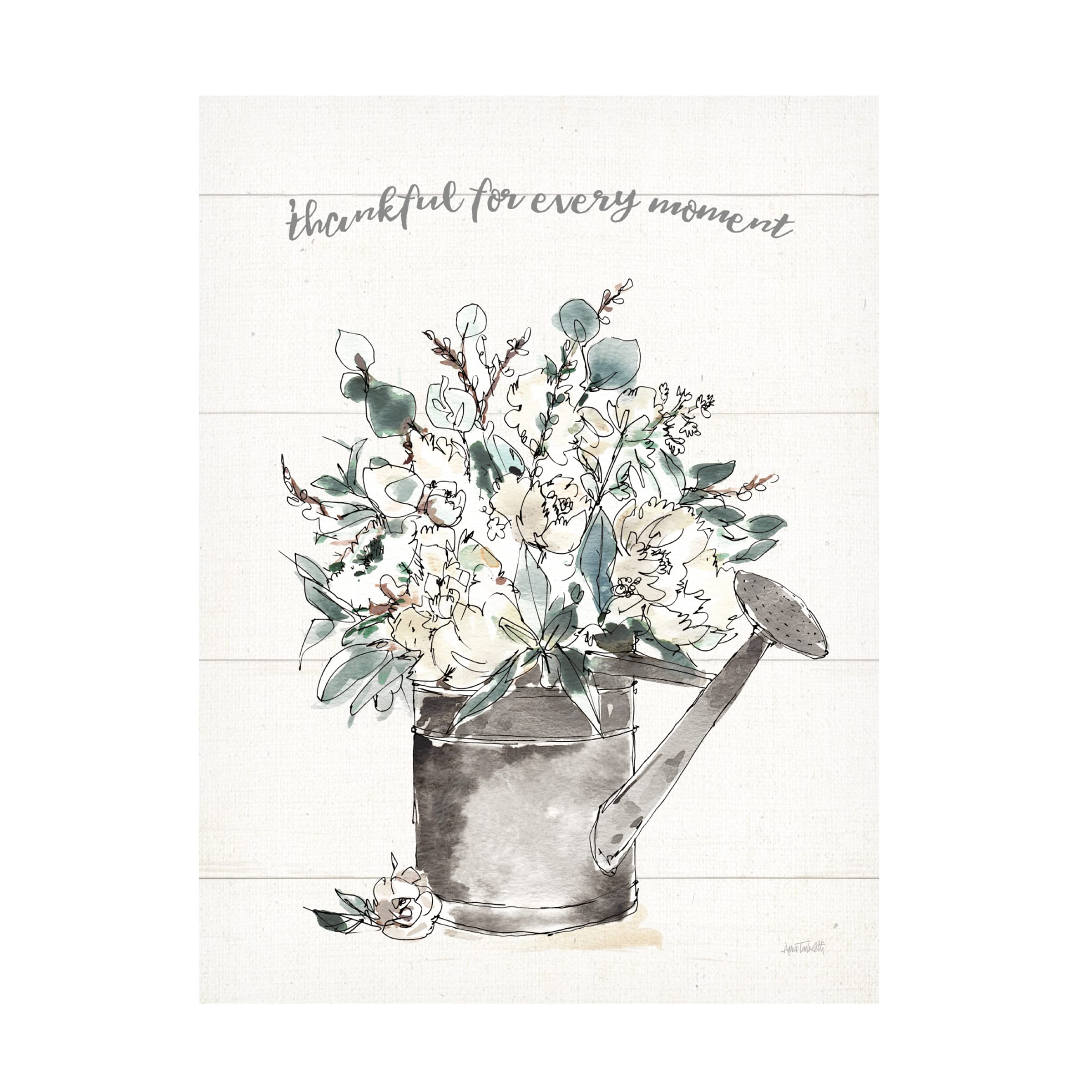 Anne Tavoletti 'Modern Farmhouse IV Thankful' Canvas Wall Art Print - Rustic Home Decor for Living Room, Bedroom & Office