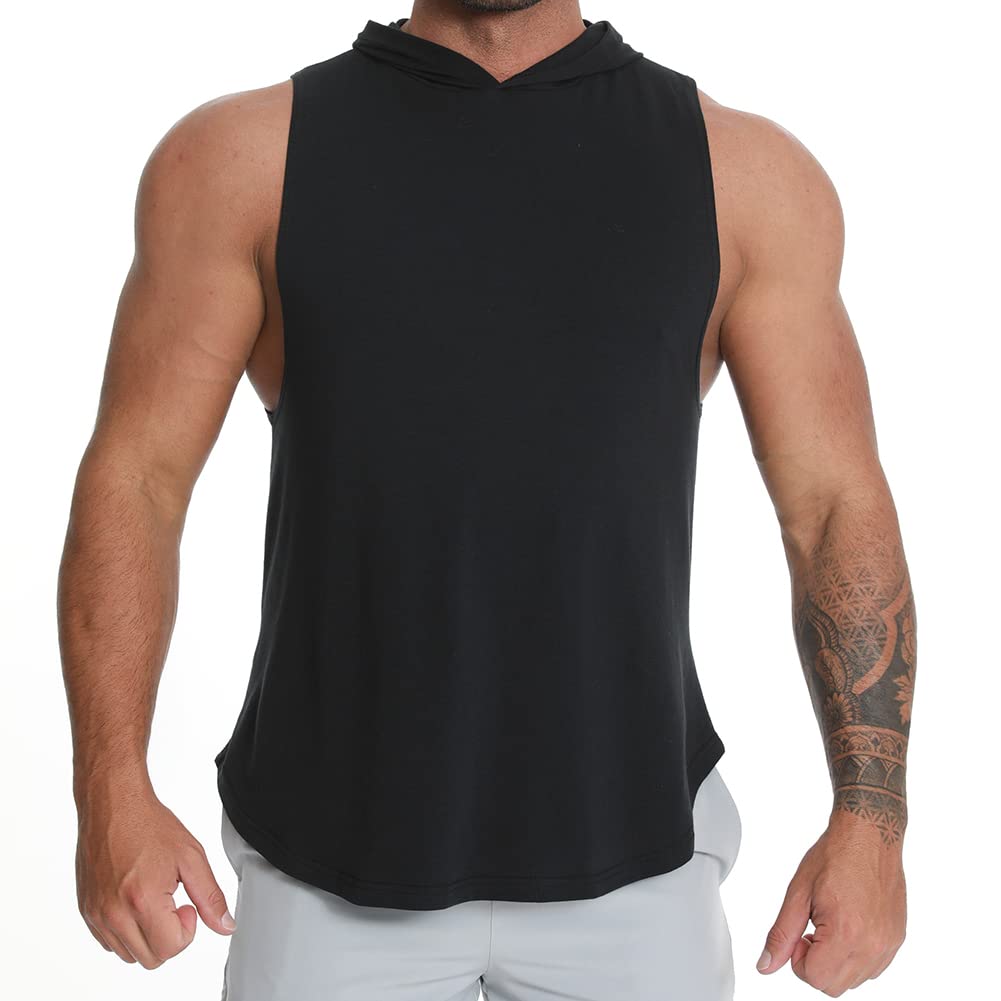 Men's Sleeveless Hoodie Gym Shirt - Breathable Muscle Tank Top for Bodybuilding & Workout - Perfect for Fitness Training, Weightlifting & Outdoor Activities