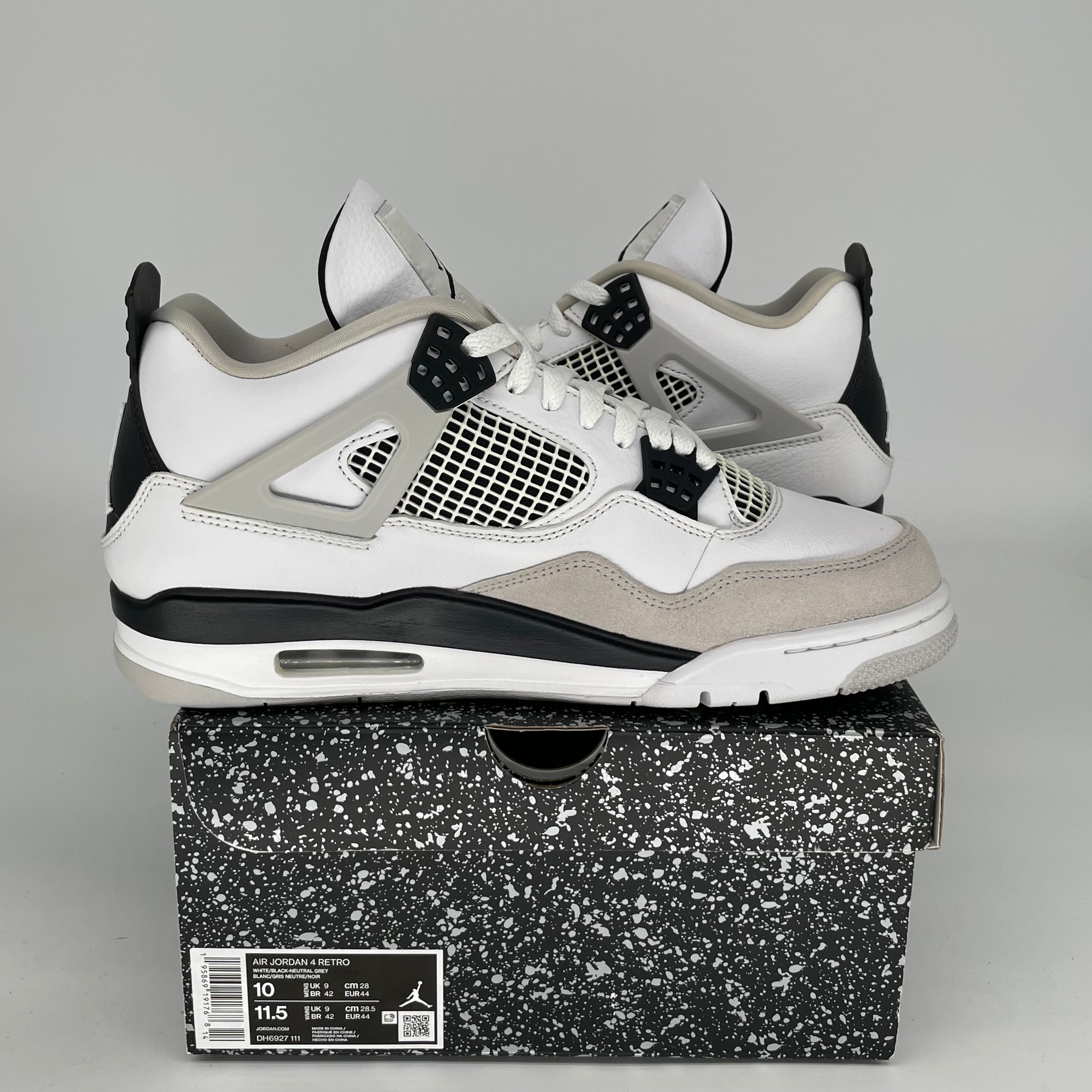 Original Air Jordan 4 Retro 'Military Black' Men's Basketball Shoes - Size 10 (DH6927-111) | Authentic Retro Sneakers for Streetwear, Basketball & Casual Outfits