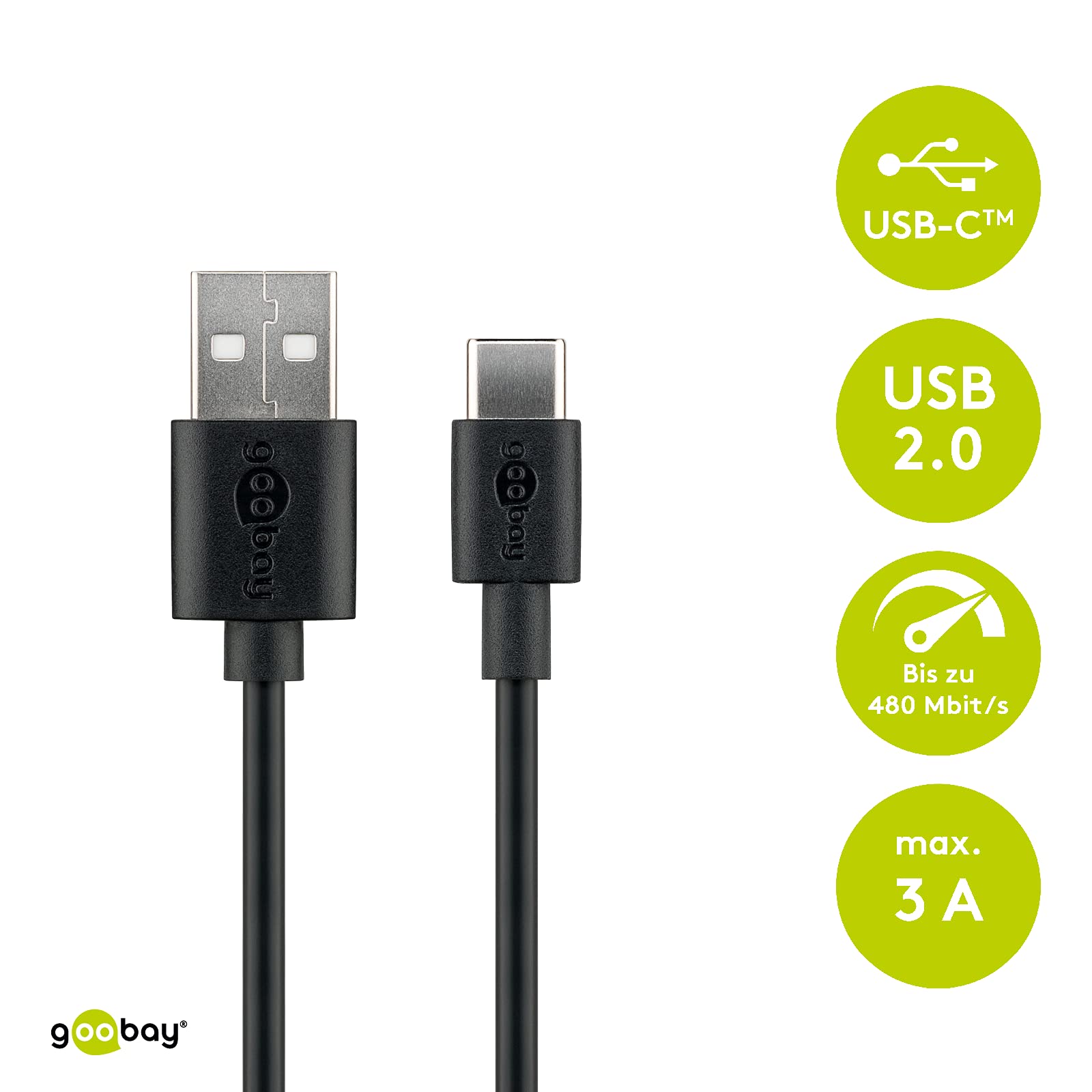 Fast Charging USB-C to USB-A Cable 3A 0.1M/0.3FT - High Speed Data Sync & Quick Charge for iPhone 15/14/13, Samsung Galaxy, iPad, Tablet - Perfect for Home, Office & Car Charging
