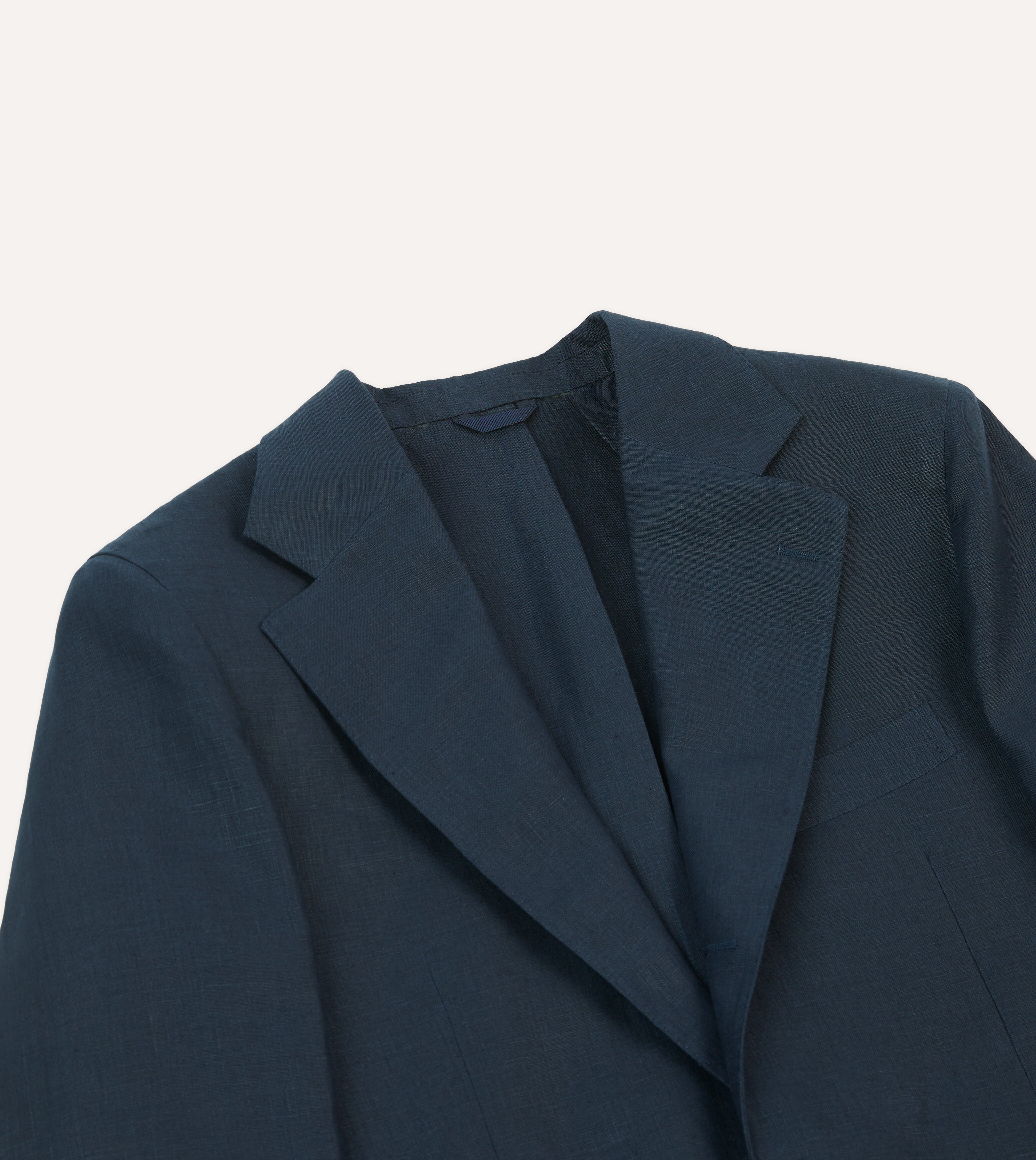 Navy Blue Irish Linen Tailored Blazer for Women - Elegant Formal Jacket for Office, Business Meetings & Special Occasions