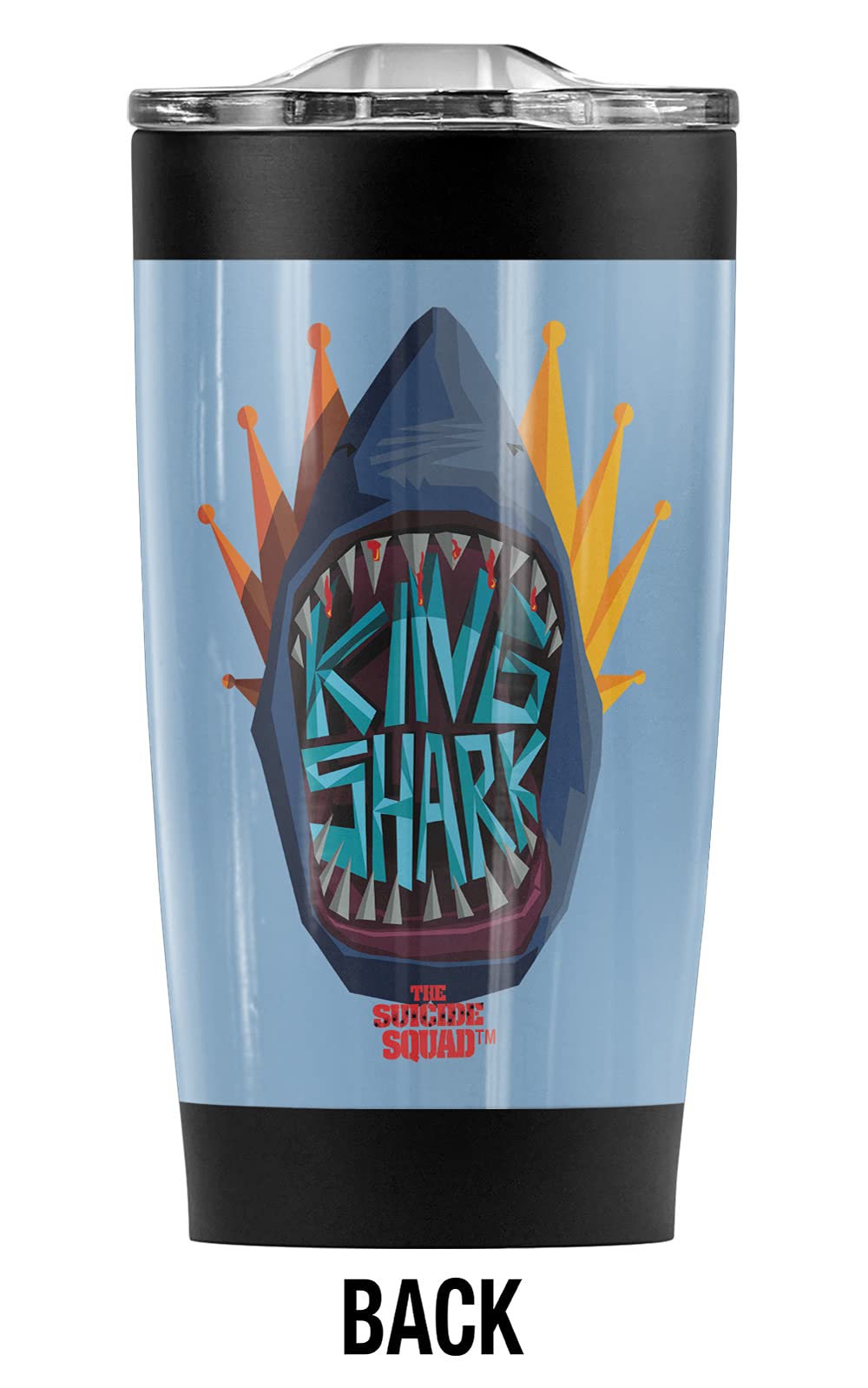 Suicide Squad 2 King Shark Stainless Steel Tumbler 20oz - Vacuum Insulated Double Wall Coffee Travel Mug with Leakproof Sliding Lid - Keeps Hot & Cold Beverages Perfect Temperature - Ideal for Office, Gym, Camping & Road Trips