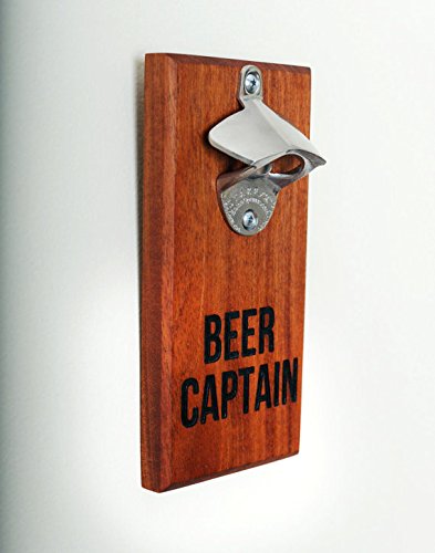 Personalized Engraved Mahogany Magnetic Bottle Opener - Rustic Wooden Beer Opener with Strong Magnet for Fridge, Bar, Kitchen & Man Cave Decor - Perfect Housewarming & Wedding Gifts for Men