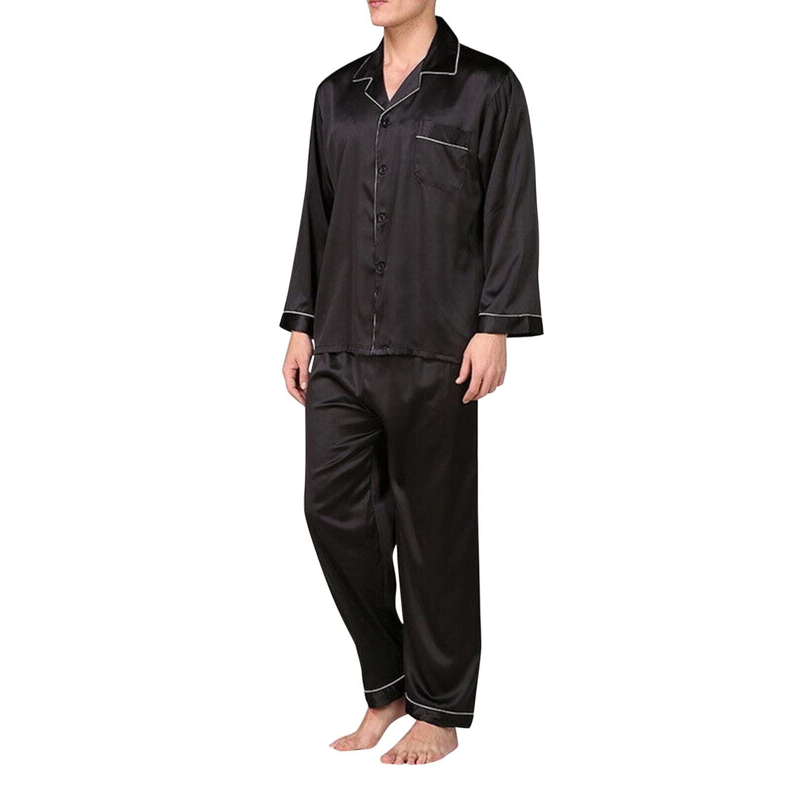 Men's Loungewear Set - Classic Pajamas & Cardigan for Sleep & Relaxation