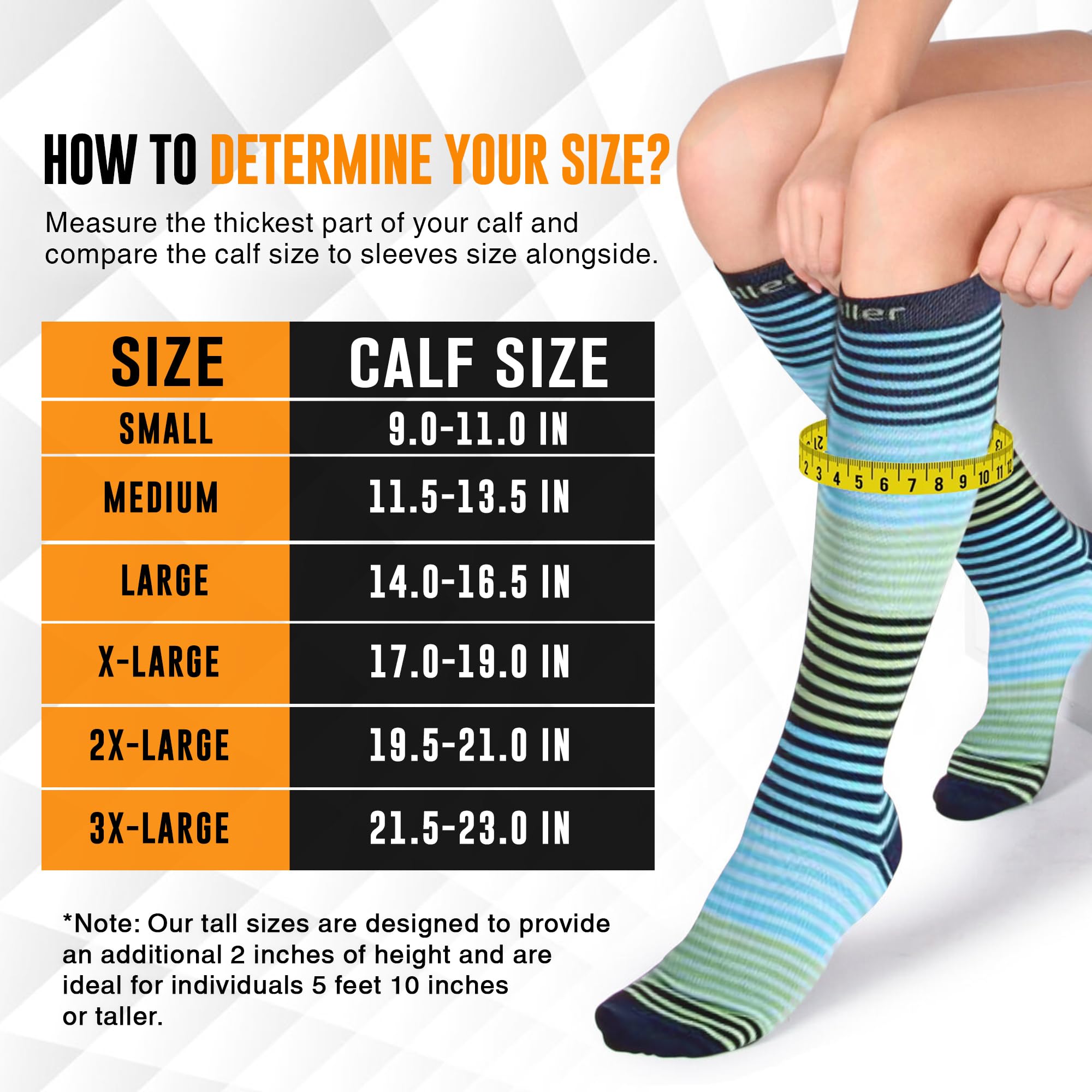 Doc Miller 15-20mmHg Medical Grade Compression Socks for Women & Men - Knee High Support Socks for Running, Nursing, Pregnancy & Travel - Varicose Veins Relief & Circulation Boost (1 Pair) - Perfect for Athletes, Nurses & Frequent Flyers