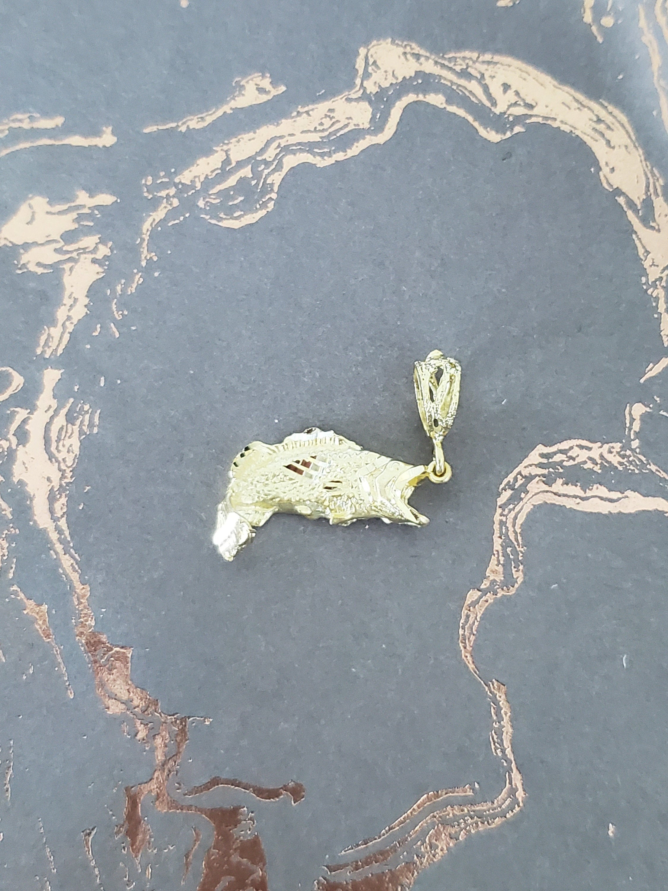 Diamond Cut Seabass Charm Pendant - Elegant Jewelry for Women, Perfect Gift for Birthday, Anniversary & Special Occasions