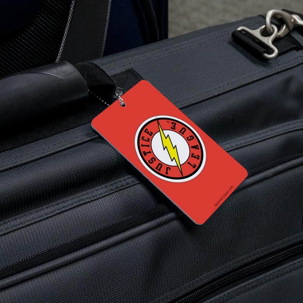 Justice League The Flash Logo Luggage Tag - Superhero Suitcase ID Tag for Carry-On Bags - Perfect for Travel, Cosplay & DC Comics Fans