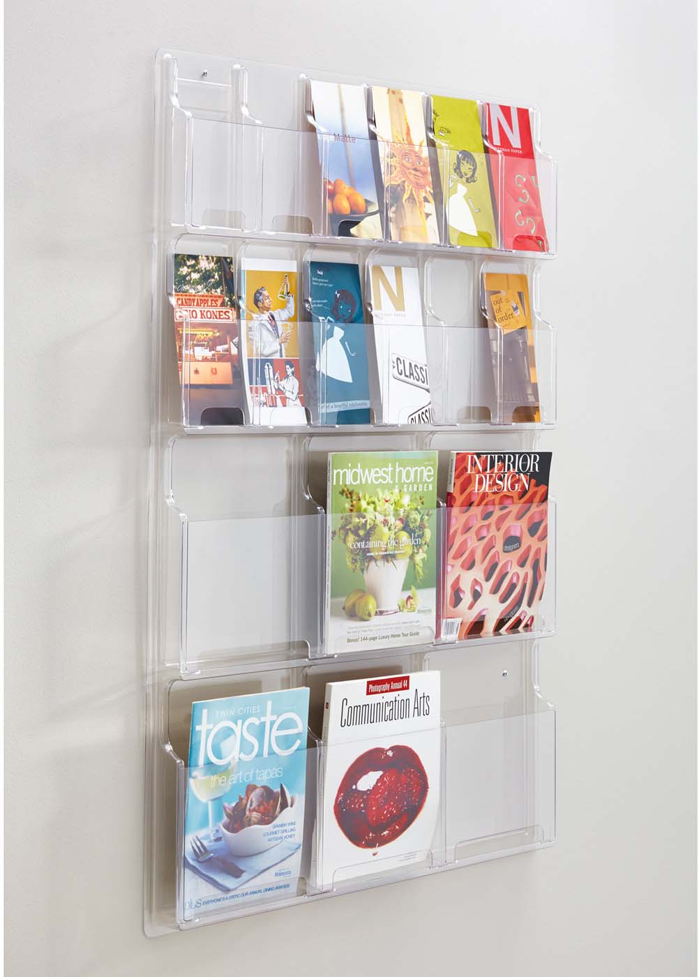 Reveal™ Literature Organizer Display - Holds 6 Magazines & 12 Pamphlets [5600CL] - Perfect for Offices, Libraries & Classrooms