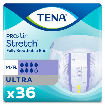 TENA ProSkin Stretch Ultra Disposable Underwear for Adults - Heavy Absorbency, Unisex Briefs (67802, 67803, 61390) - Ideal for Overnight Protection & Active Lifestyles