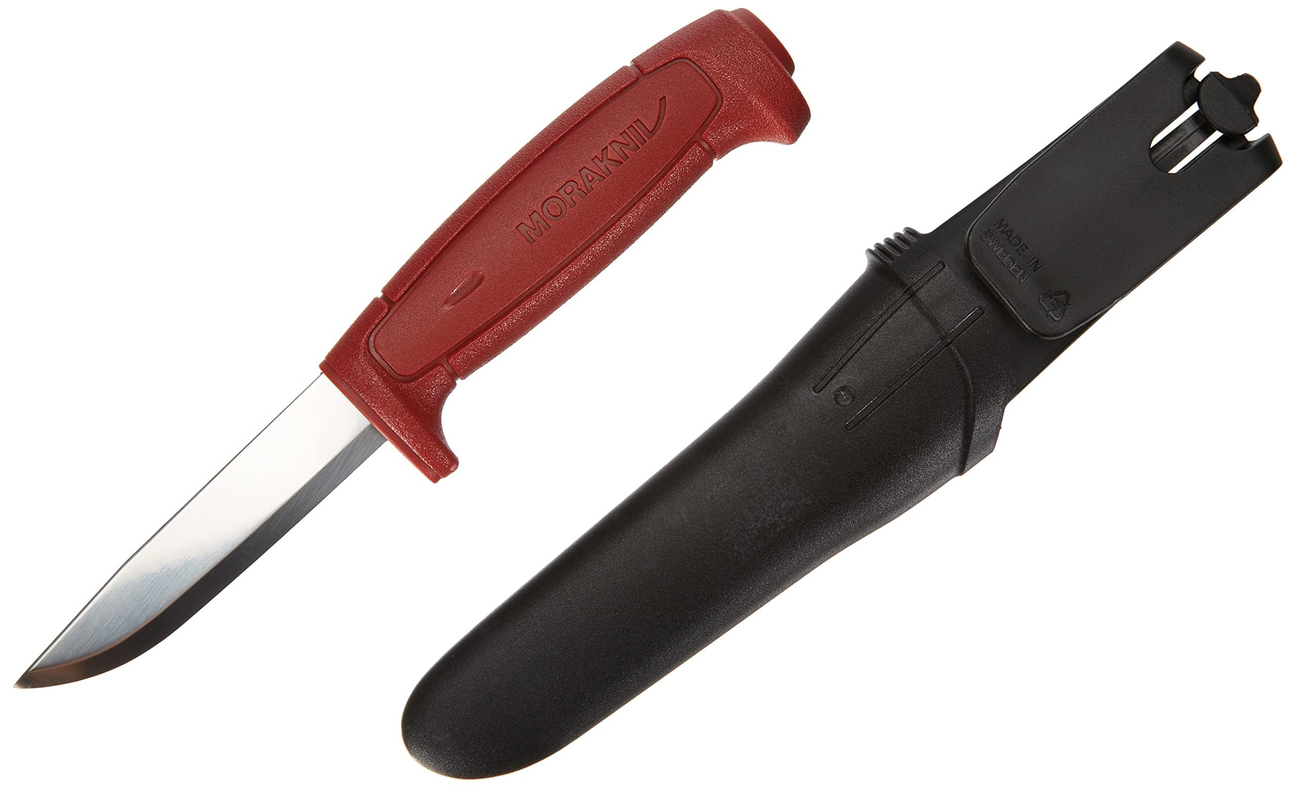 Morakniv Craftline Basic 511 High Carbon Steel Utility Knife with Combi-Sheath - 3.6 Inch Fixed Blade for Outdoor Camping, Hunting & Bushcraft