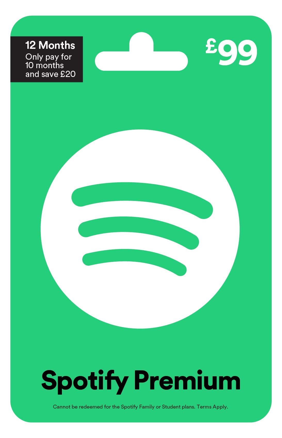 Spotify Premium Gift Card UK - Digital Music Subscription Voucher - Perfect for Birthdays, Holidays & Gifting Music Lovers