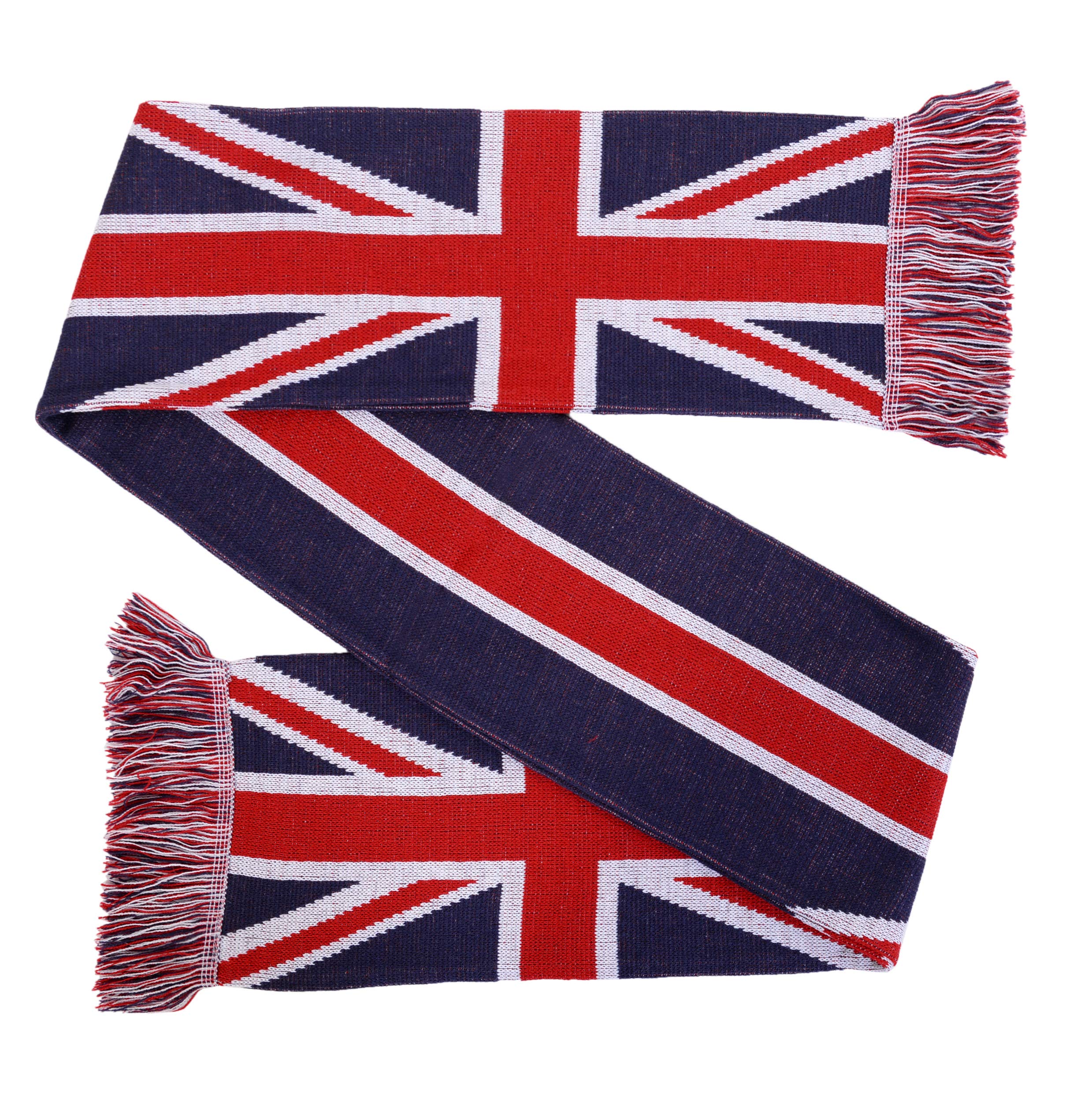 Euroscarves UK Union Jack British Flag Knit Scarf - Warm Winter Fashion Accessory for Men & Women, Perfect for Football Matches & Outdoor Activities
