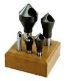 ALFA Tools CDT50510S 5-Piece High Speed Steel (HSS) Countersink and Deburring Tool Bit Set - Perfect for Metalworking, Woodworking, and DIY Projects