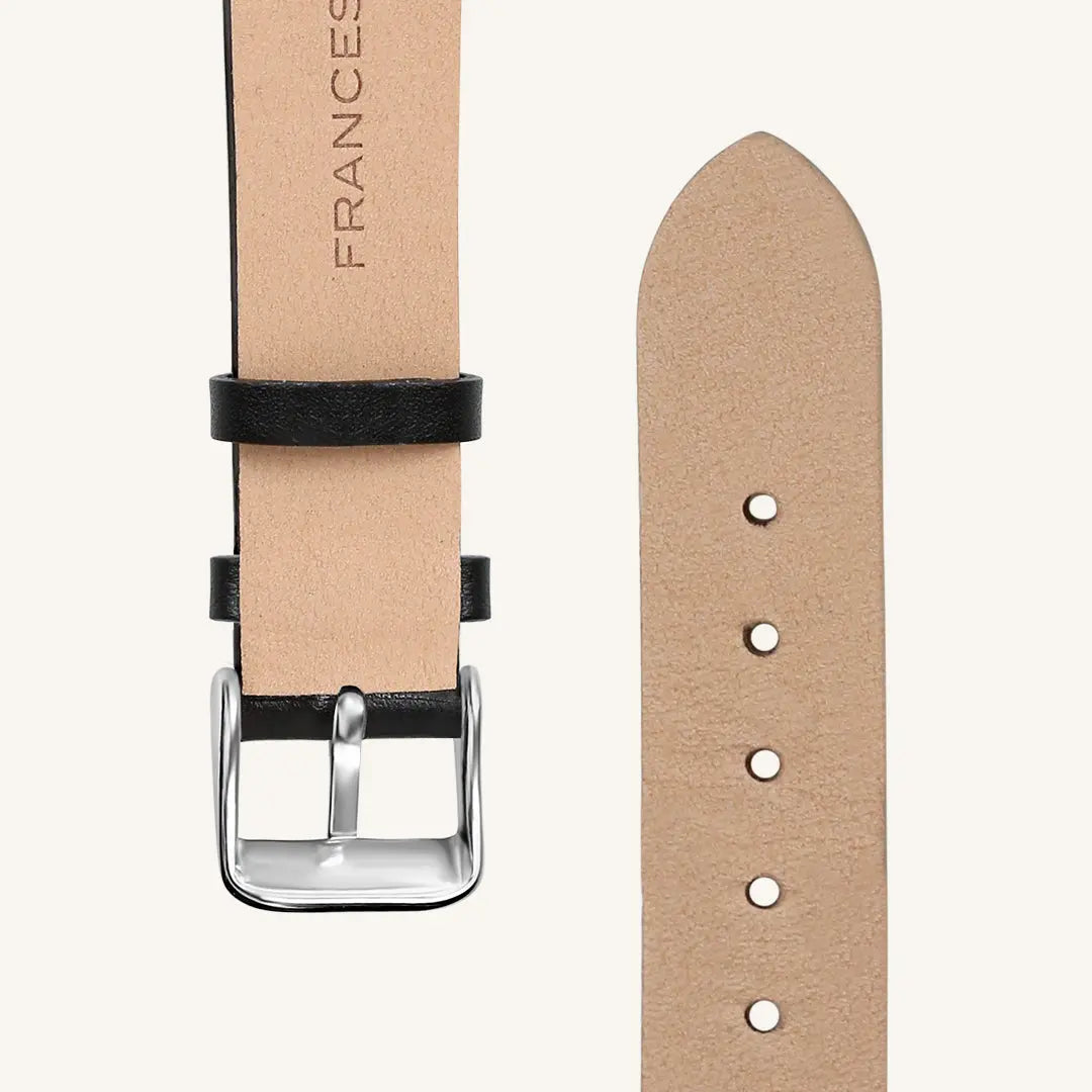 Premium Black Leather Watch Band for Men & Women - Durable & Stylish Replacement Strap - Perfect for Apple Watch, Samsung, Fitbit & More - Ideal for Work, Gym & Everyday Wear