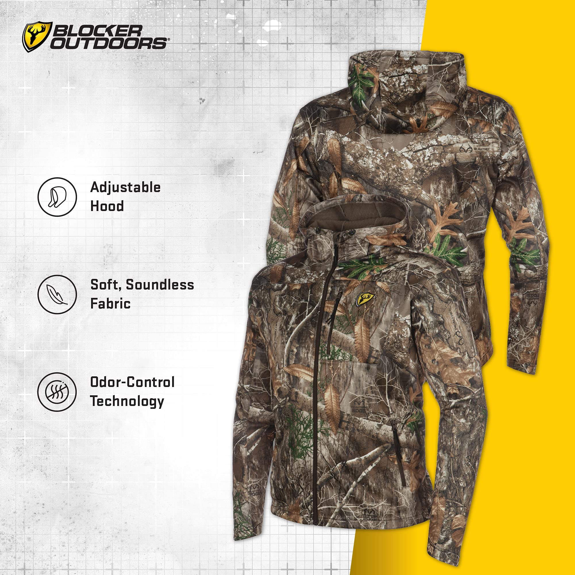 SCENTBLOCKER Shield Series Silentec Midweight Camo Hunting Jacket for Men - Odor Control & Quiet Performance for Deer Hunting & Outdoor Adventures