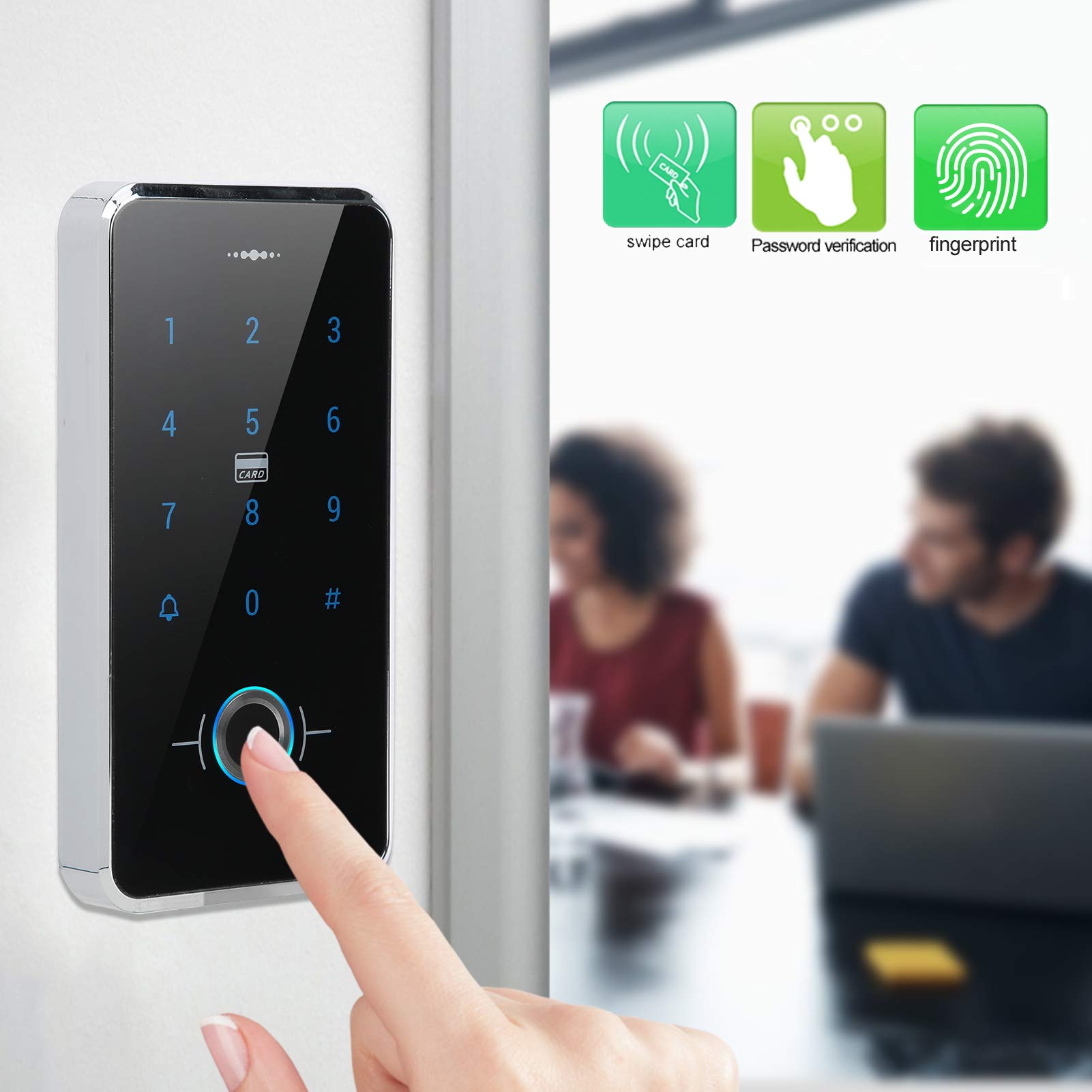 Waterproof Fingerprint Access Control Keypad - IP66 Rated Electronic Door Lock Opener with Remote Control for Home Security, Office Entry & Gated Communities (Ideal for Front Doors, Apartment Buildings & Commercial Gates)