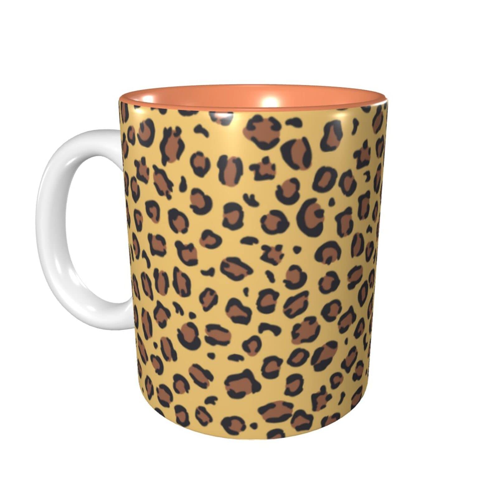 Personalized 11 Oz Ceramic Coffee Mug with Leopard Print - Perfect for Tea, Coffee & Hot Drinks at Home, Office or Gifts