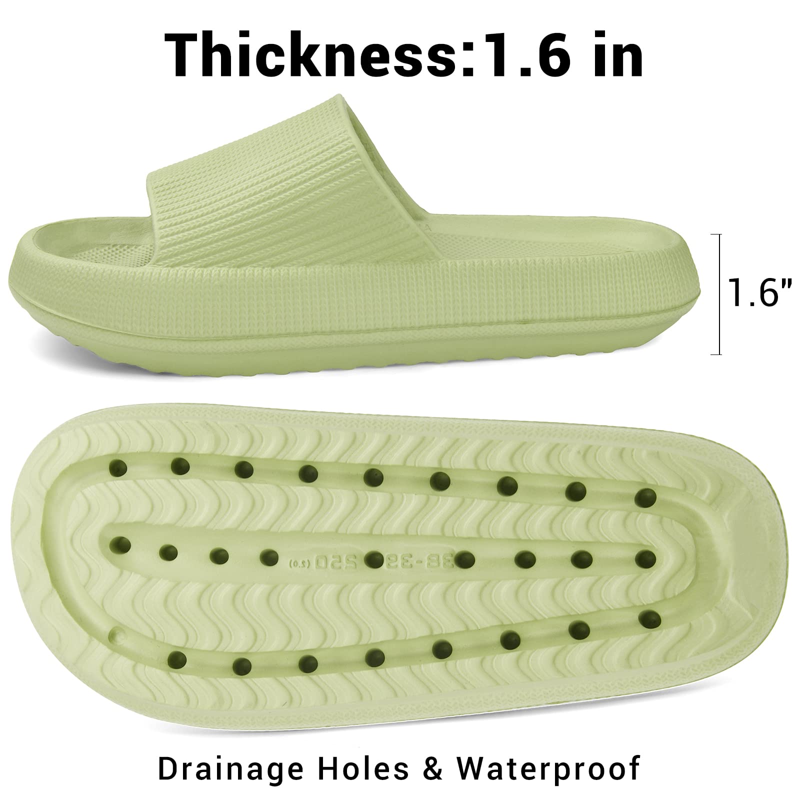 VONMAY Cloud Slides for Men & Women - Quick Drying Pillow Slippers with Non-Slip Sole | Cushioned Thick Sole for Comfort & Support | Perfect for Shower, Beach, Pool & Indoor Use