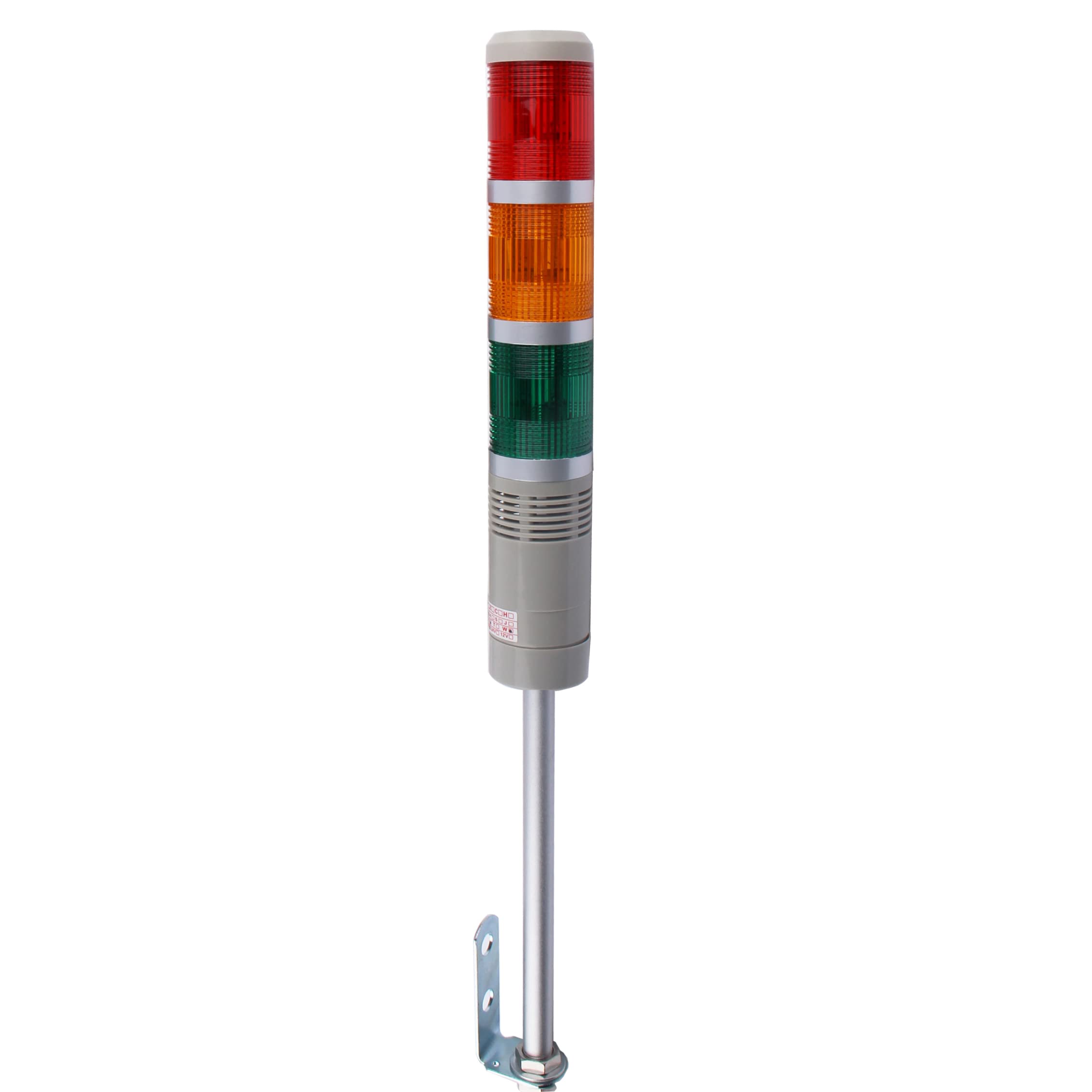 Luban Industrial Signal Tower - 3-Layer Stack LED Alarm Tower Lamp with Flash Indicator, 12V DC Steady ON Warning Light for Factory Safety | Machine Equipment Monitoring & Hazard Alert System